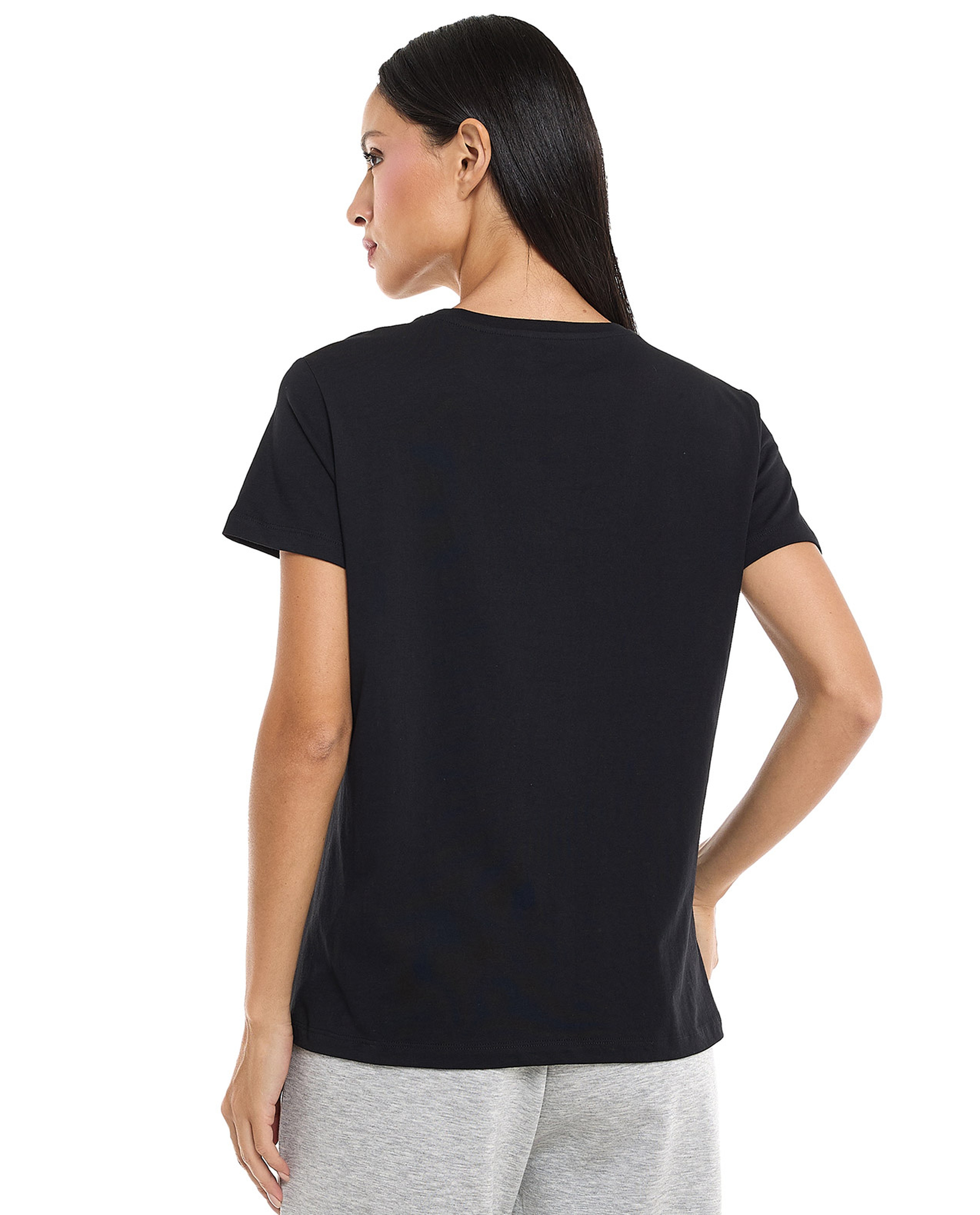 Sequined T-Shirt with Crew Neck and Short Sleeves