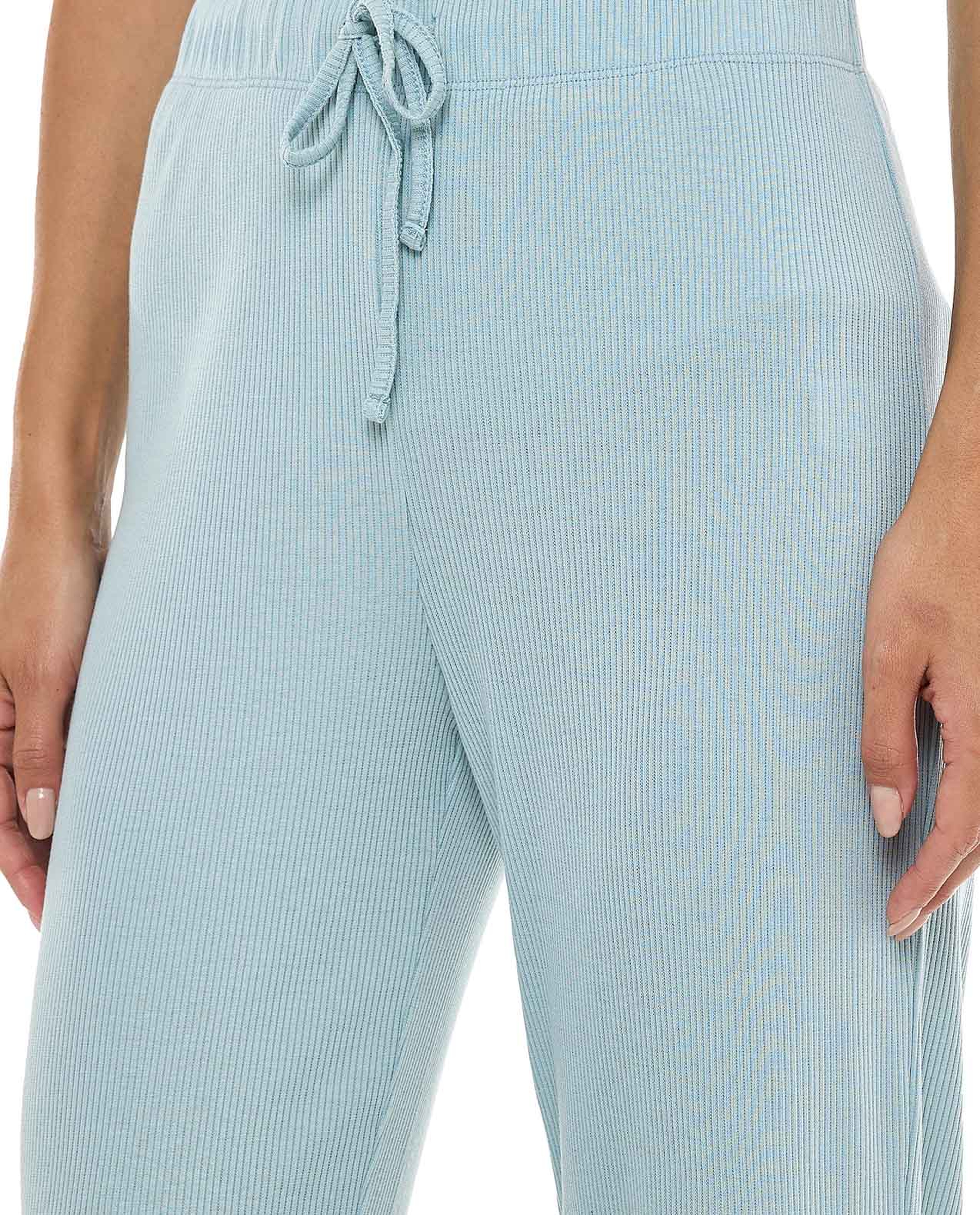 Ribbed Lounge Pants with Drawstring Waist