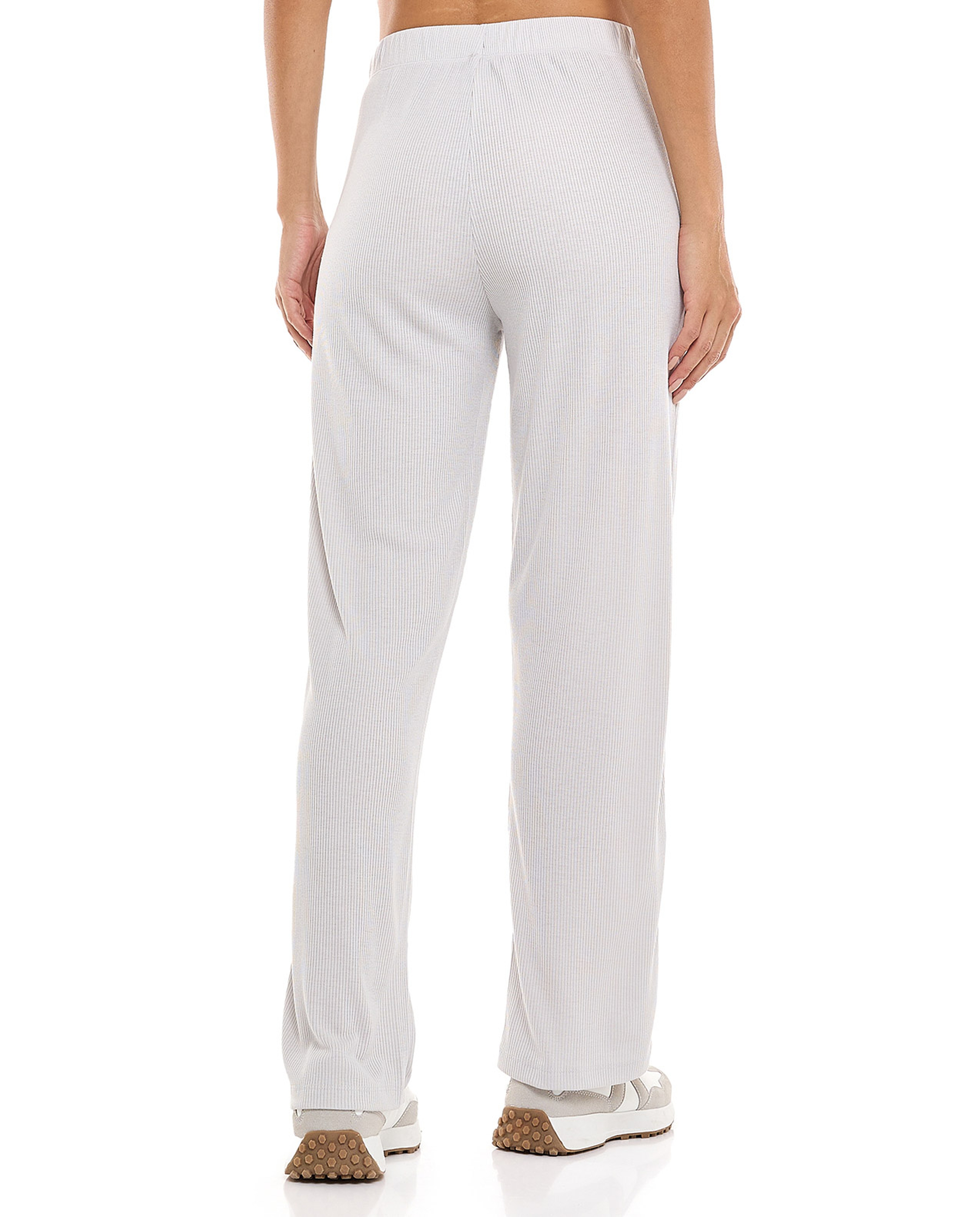 Ribbed Lounge Pants with Drawstring Waist