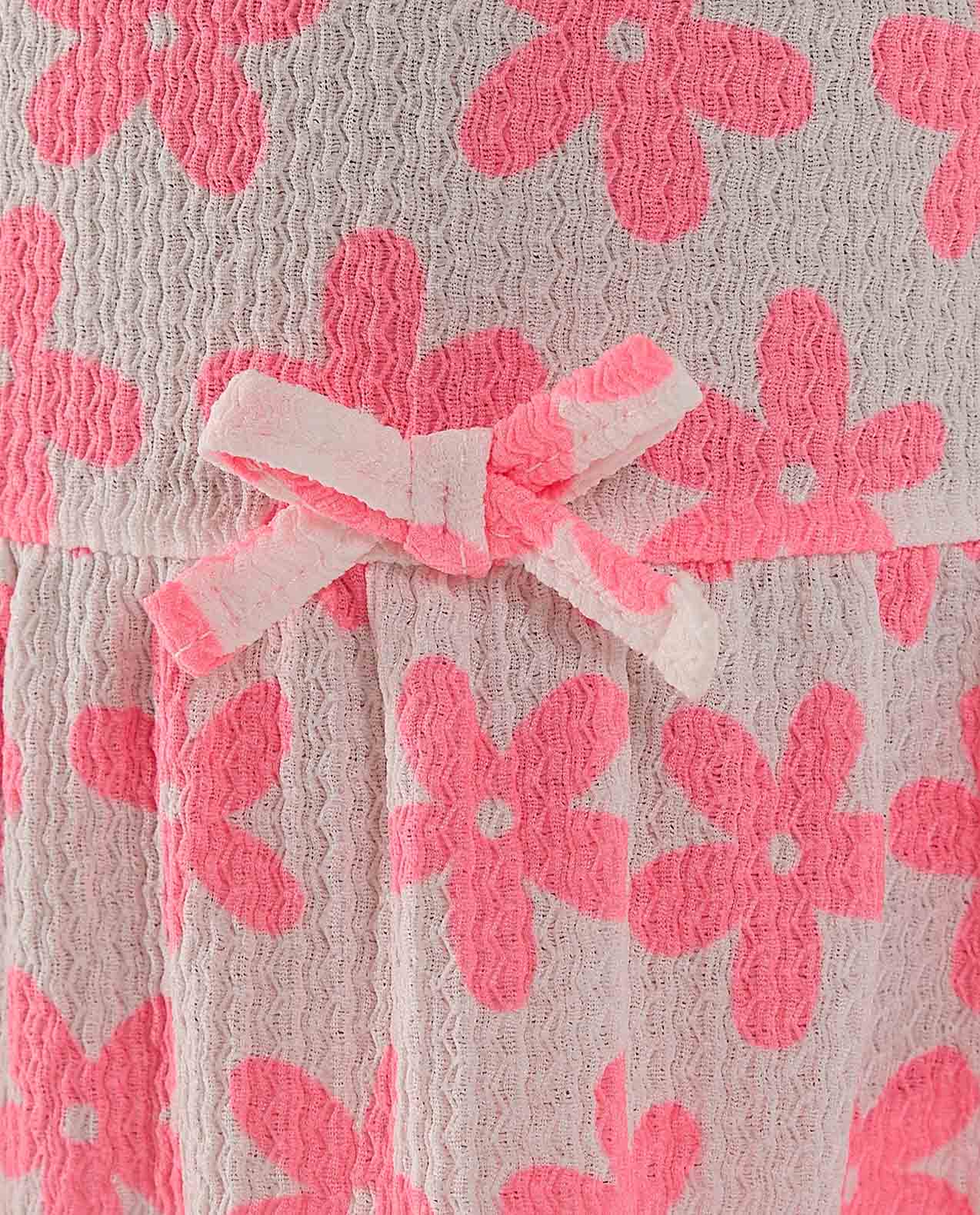 Floral Printed Tiered Dress with Crew Neck and Short Sleeves