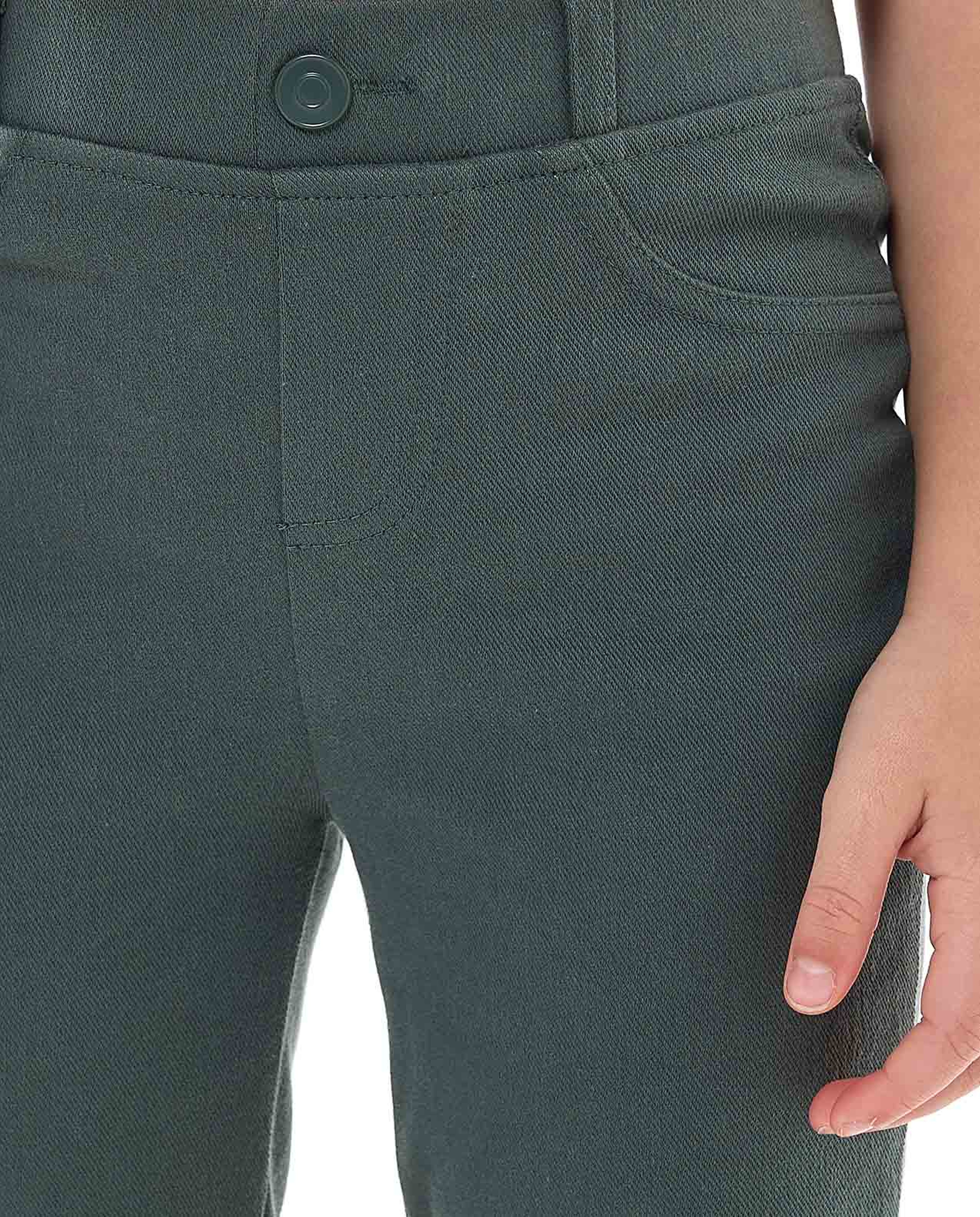 Solid Skinny Fit Pants with Elastic Waist