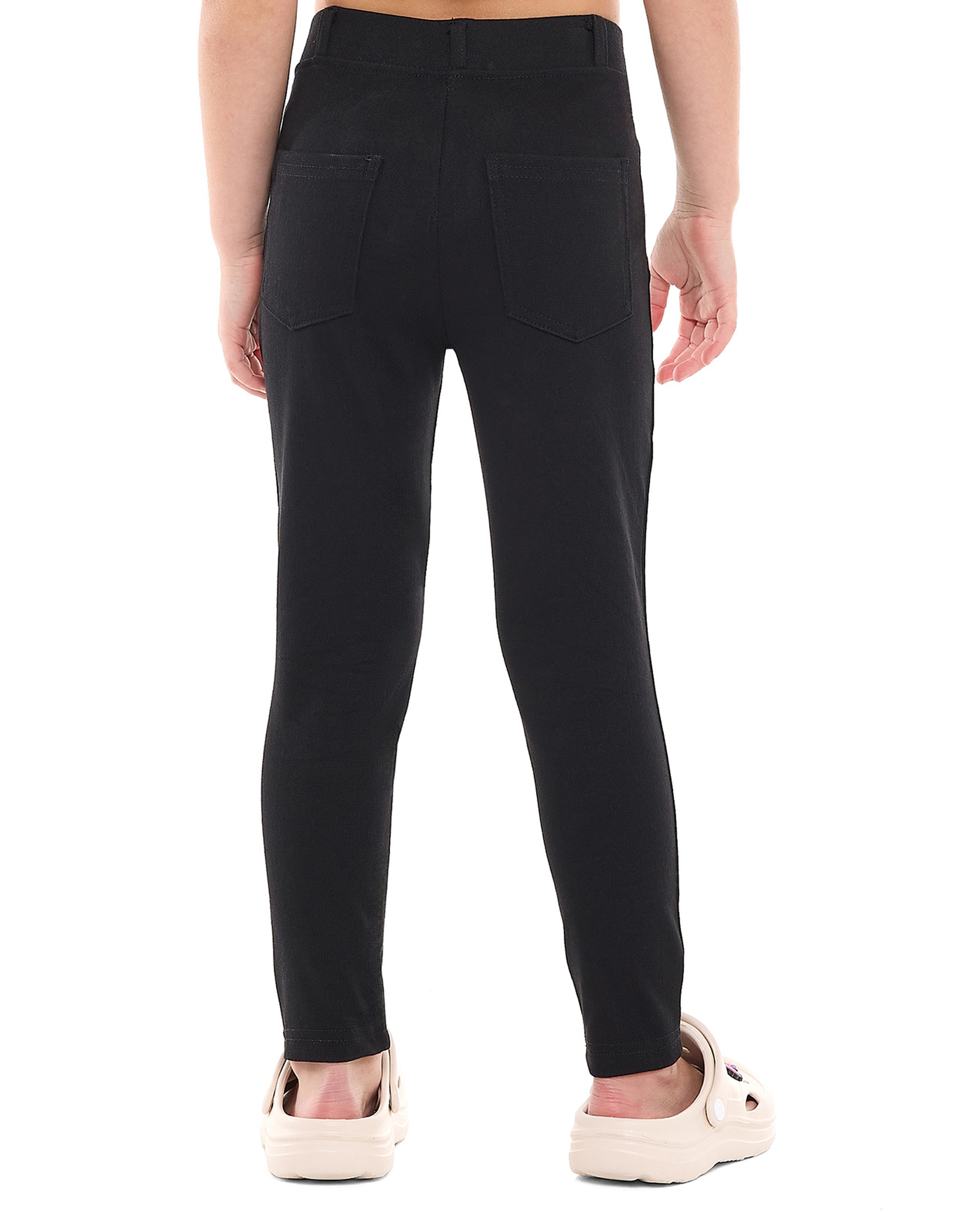Solid Skinny Fit Pants with Elastic Waist