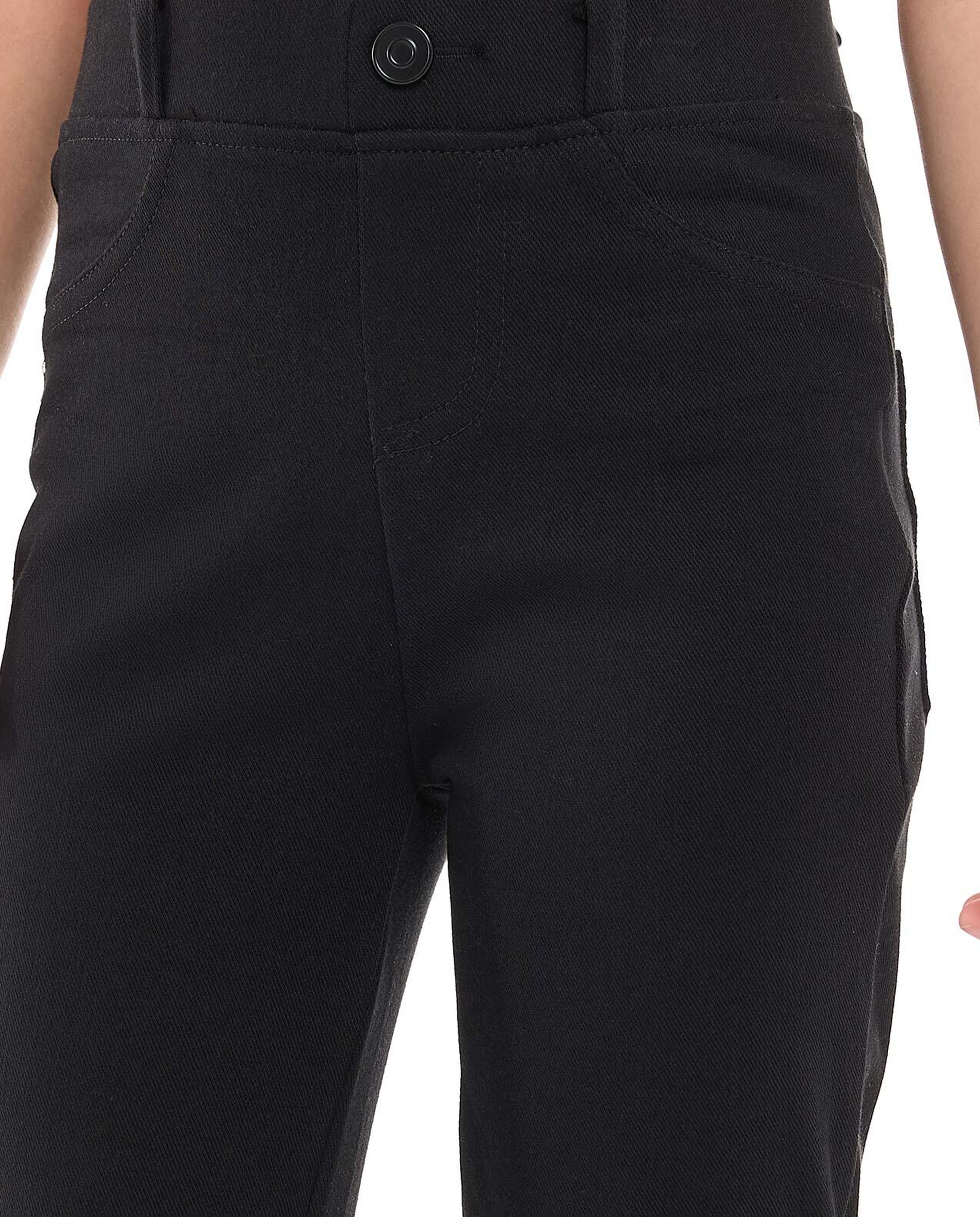 Solid Skinny Fit Pants with Elastic Waist