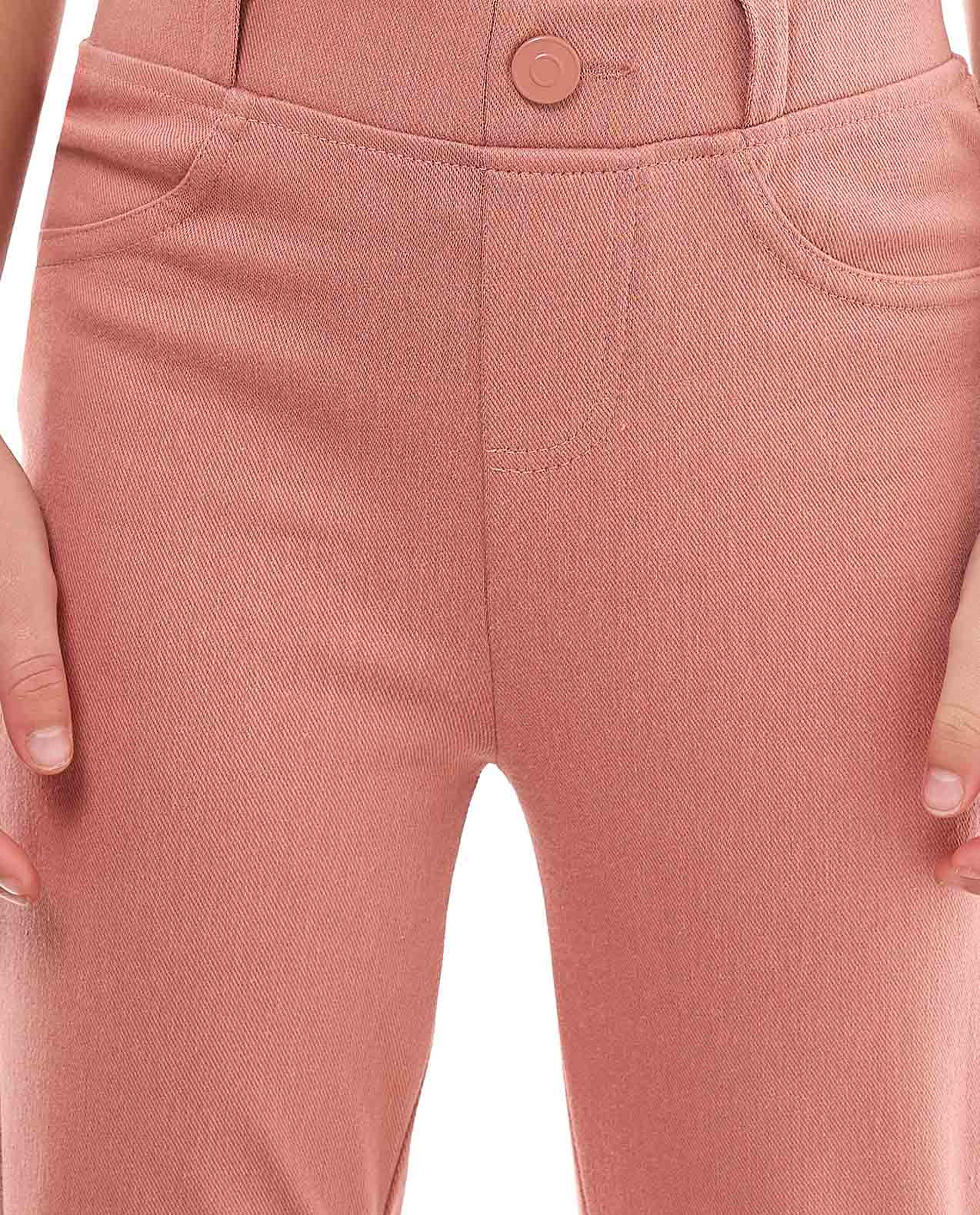 Solid Skinny Fit Pants with Elastic Waist