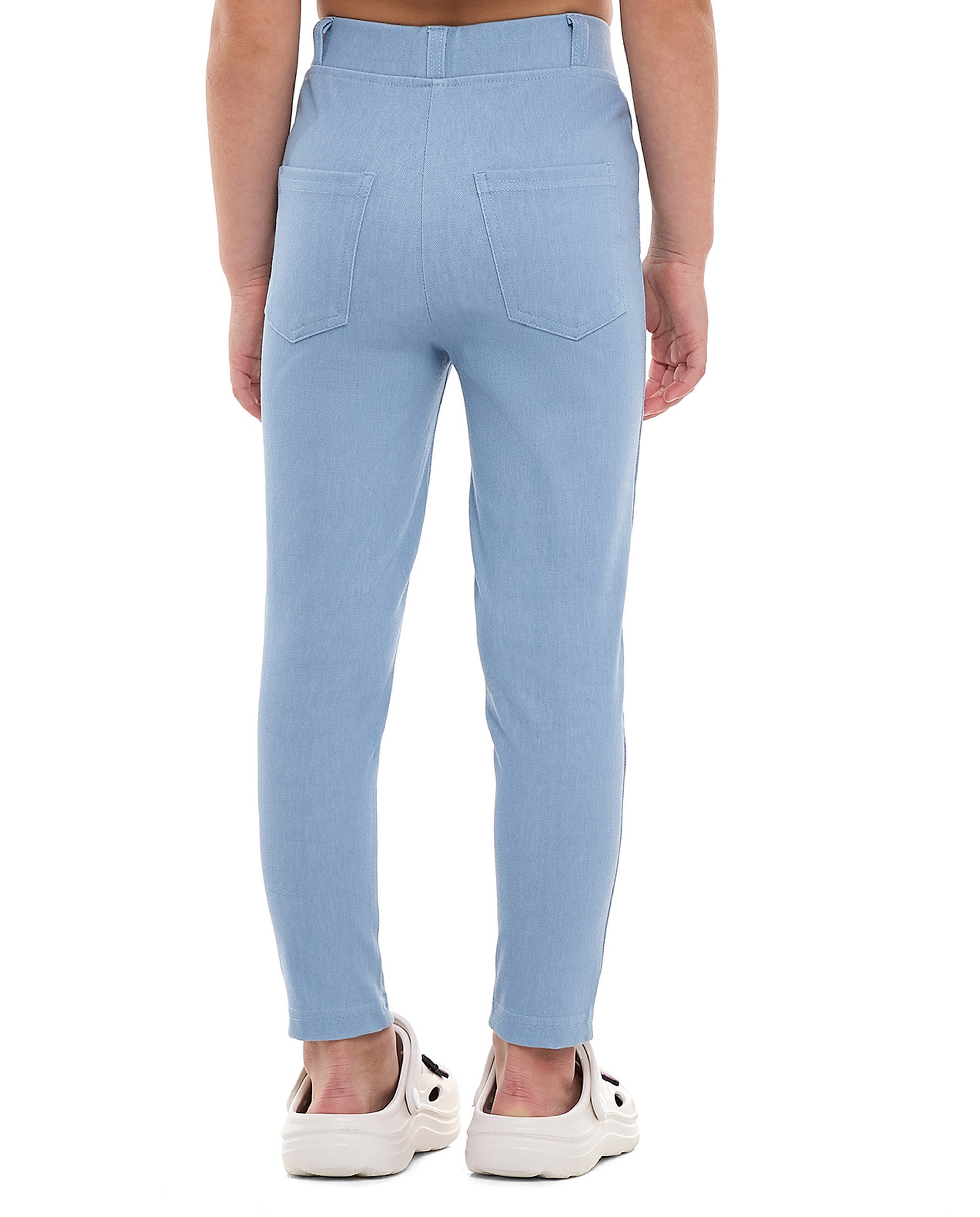 Solid Skinny Fit Pants with Elastic Waist