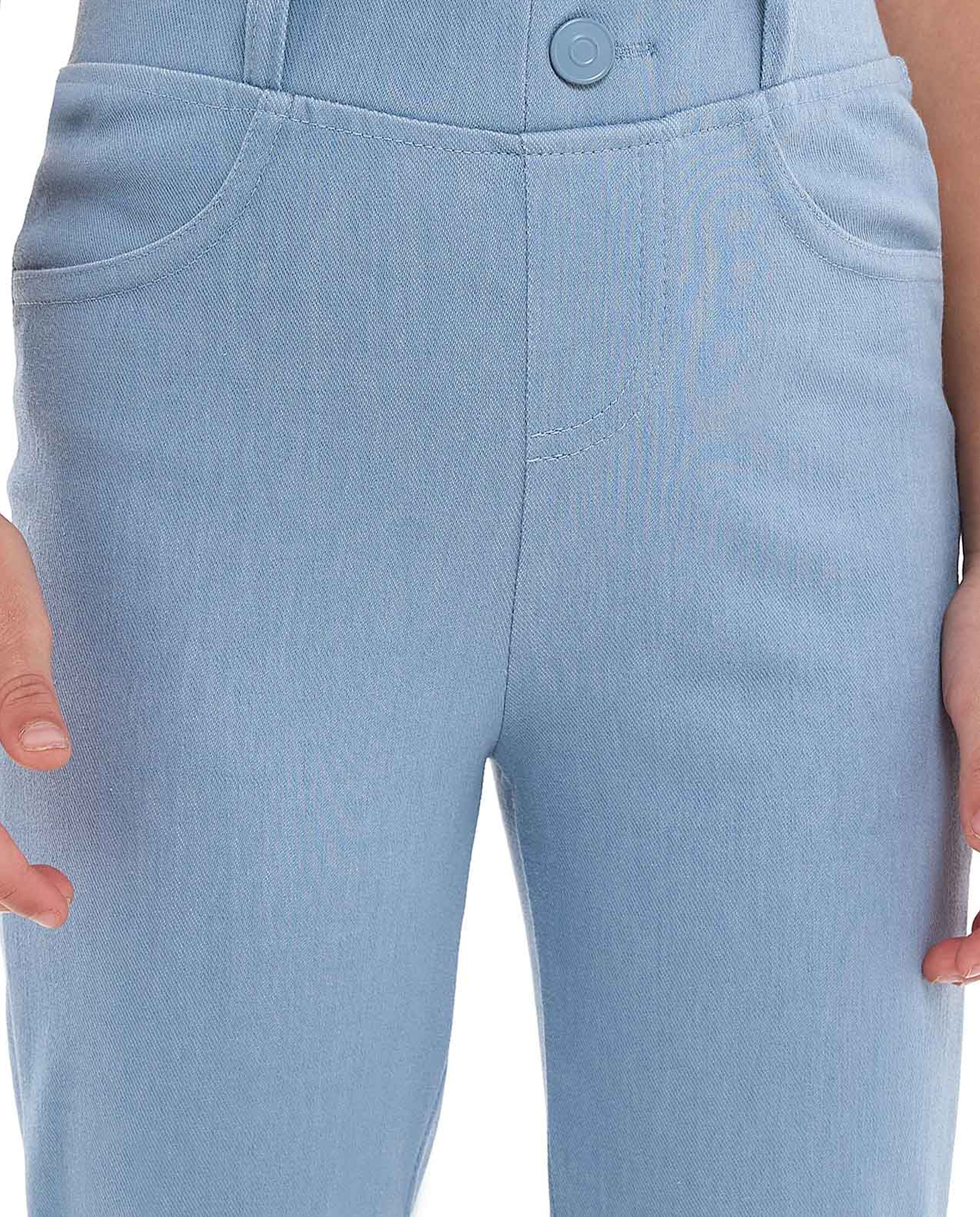 Solid Skinny Fit Pants with Elastic Waist