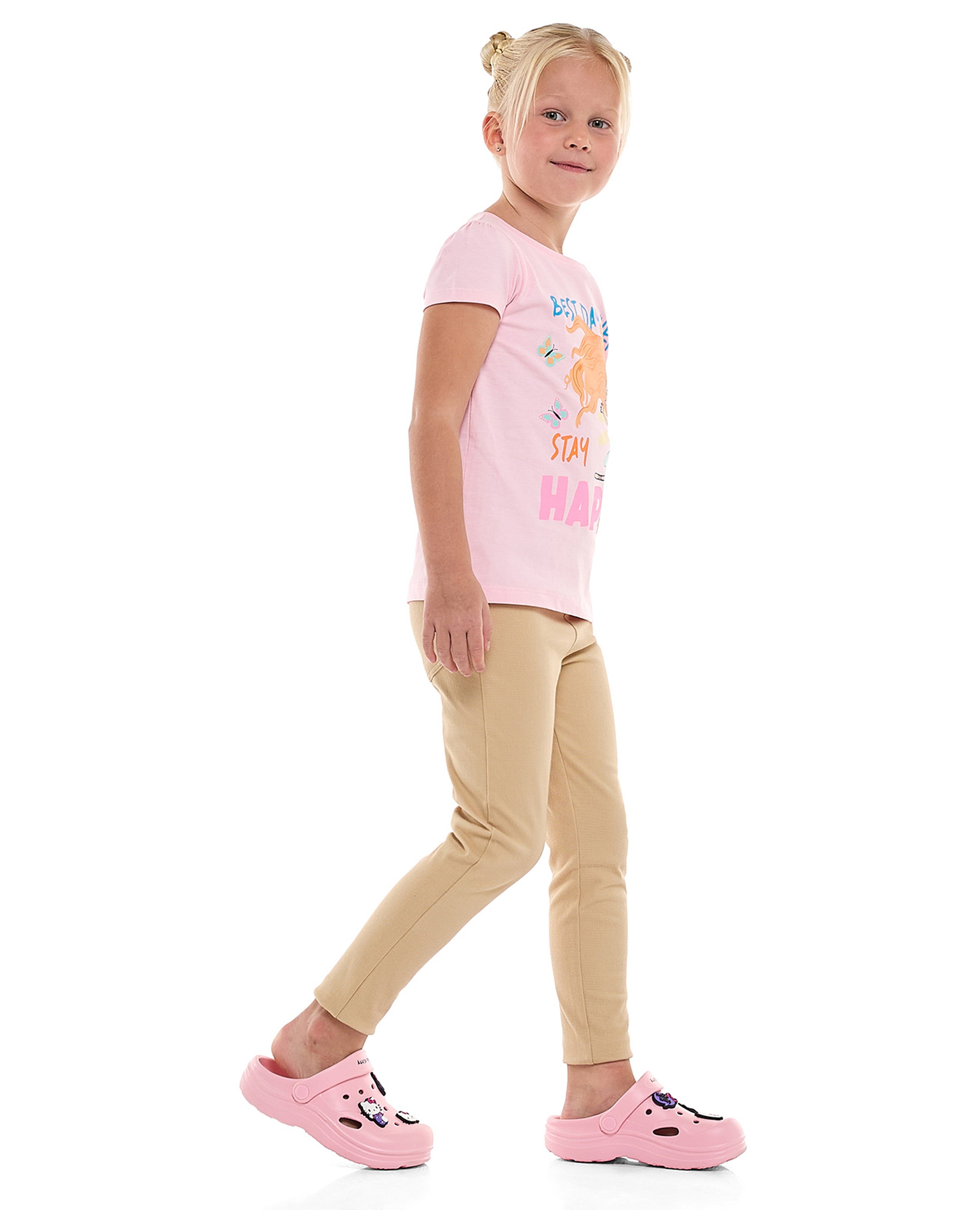 Solid Skinny Fit Pants with Elastic Waist