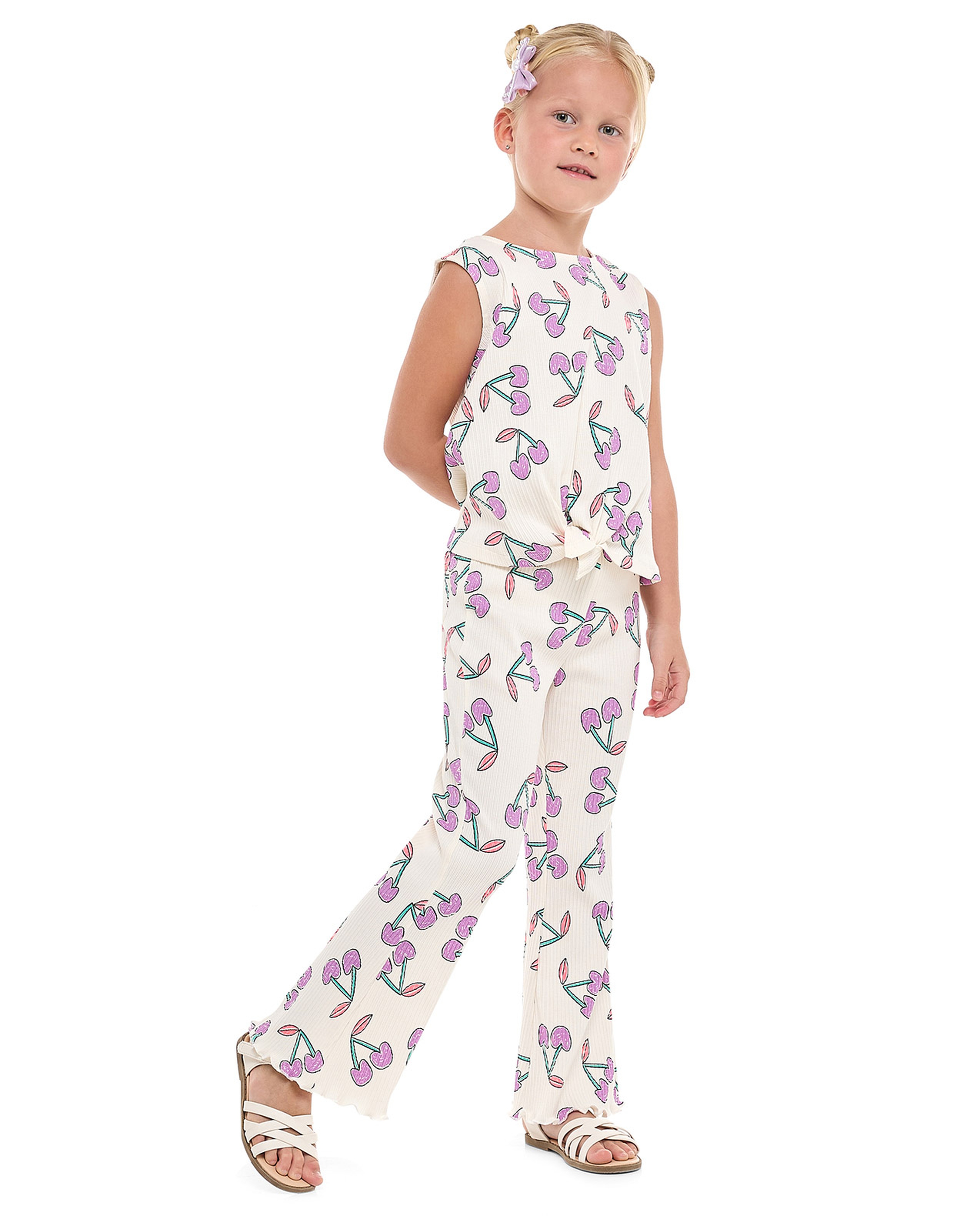 Printed Top and Pants Set