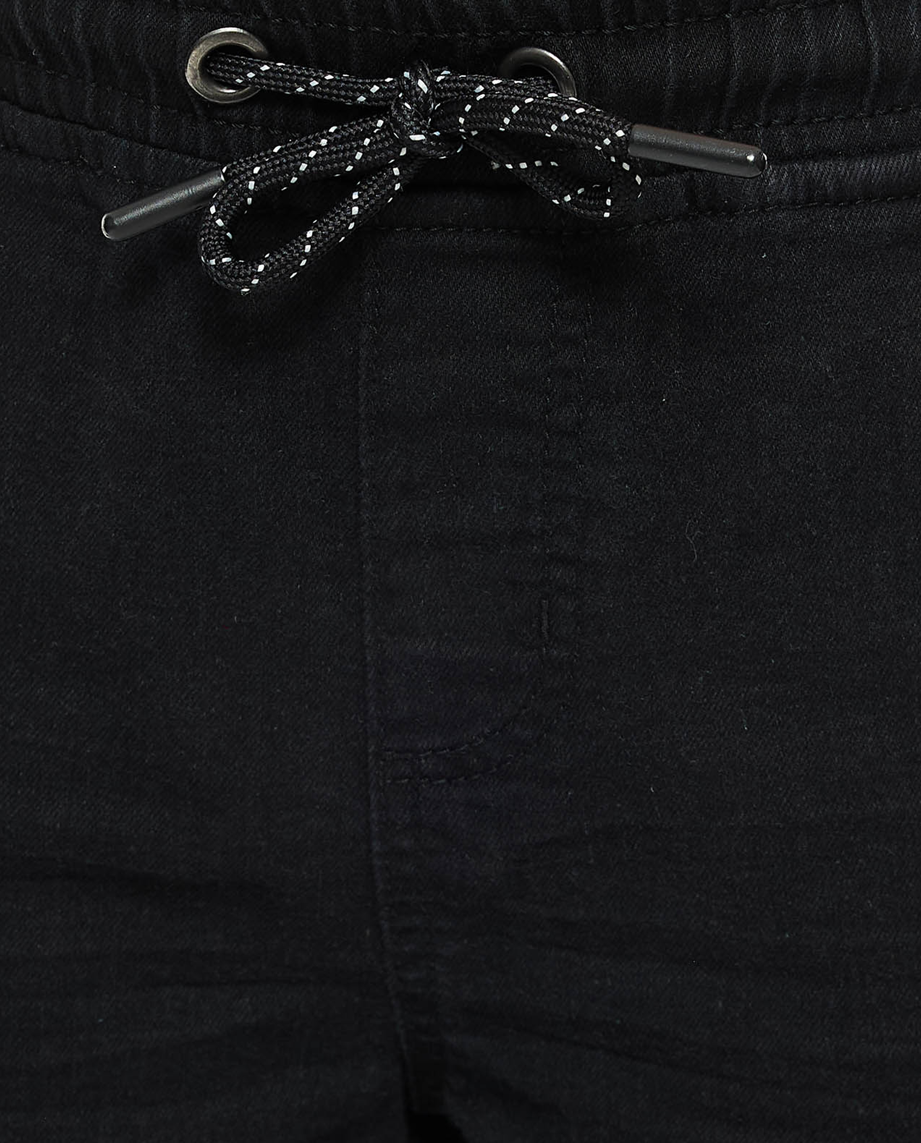 Faded Denim Shorts with Drawstring Waist