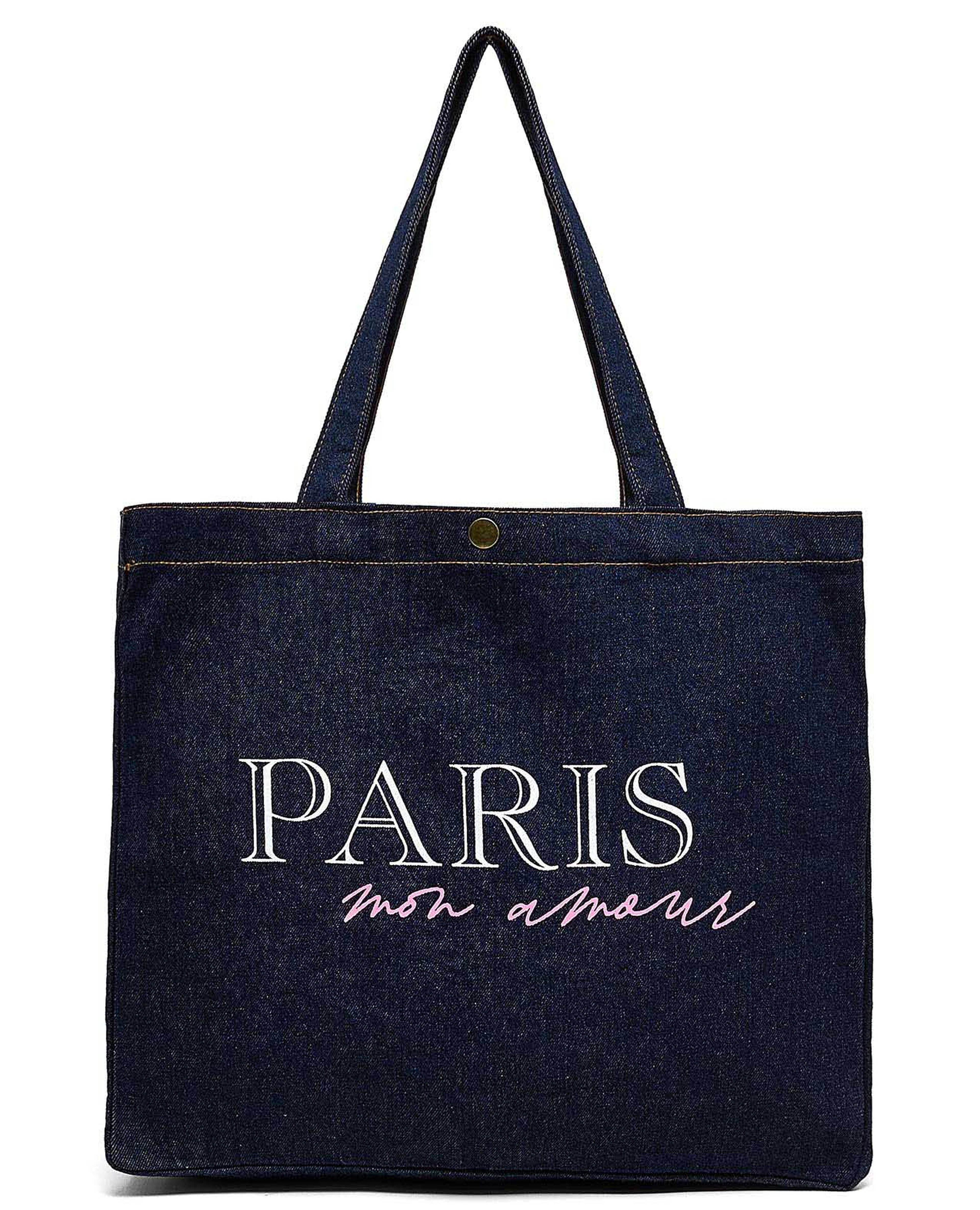 Printed Denim Shoulder Bag