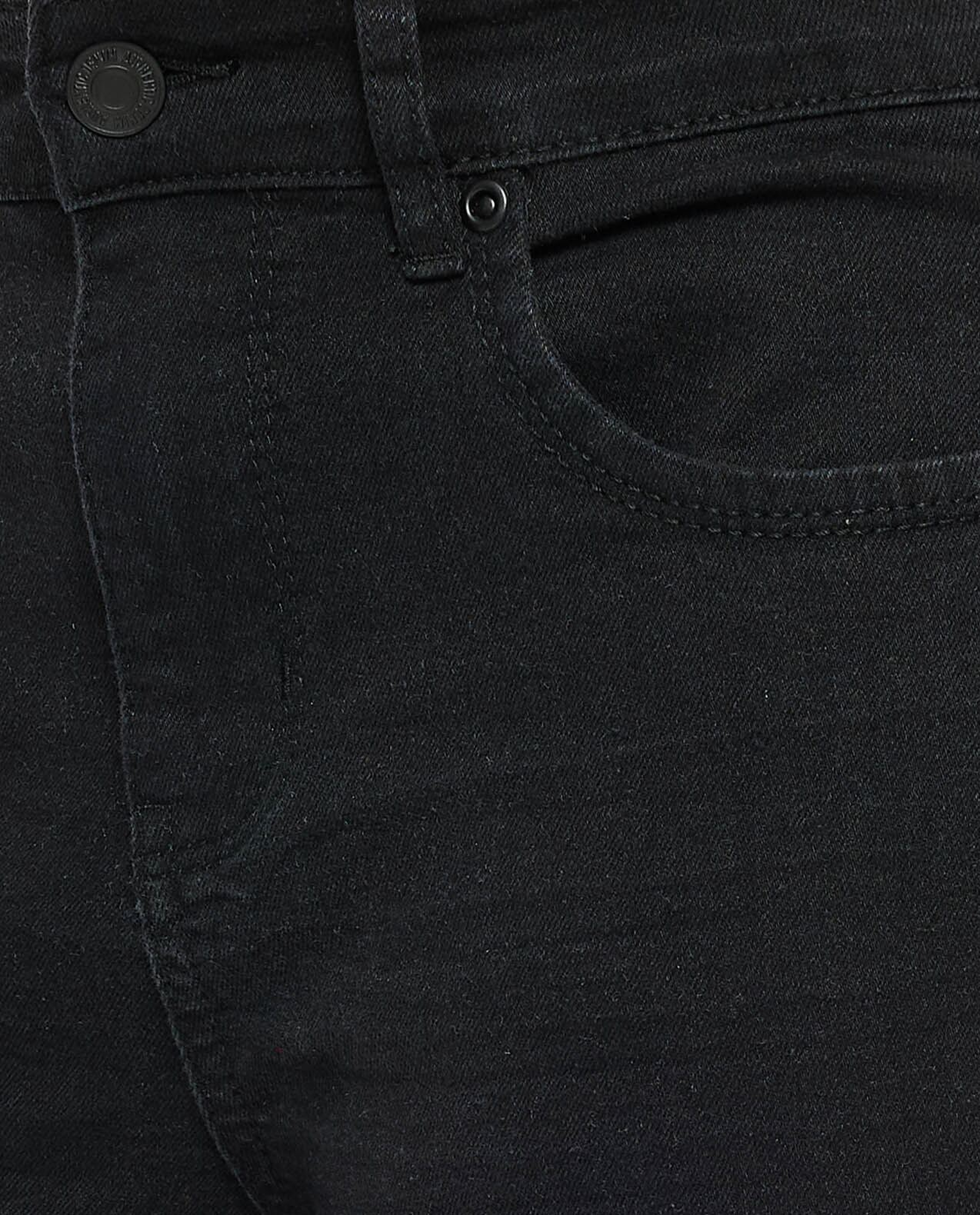 Faded Denim Shorts with Button Closure