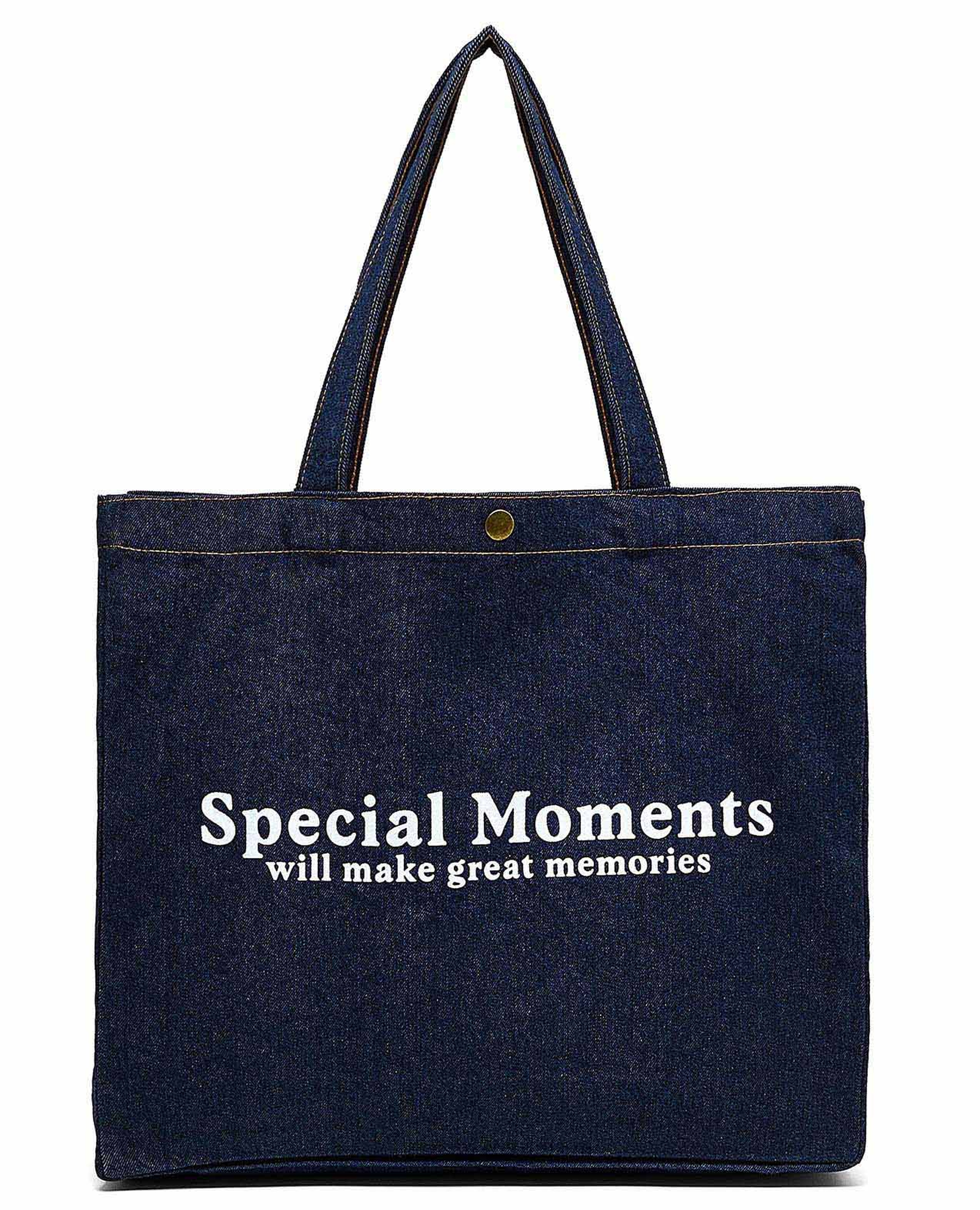 Printed Denim Shoulder Bag