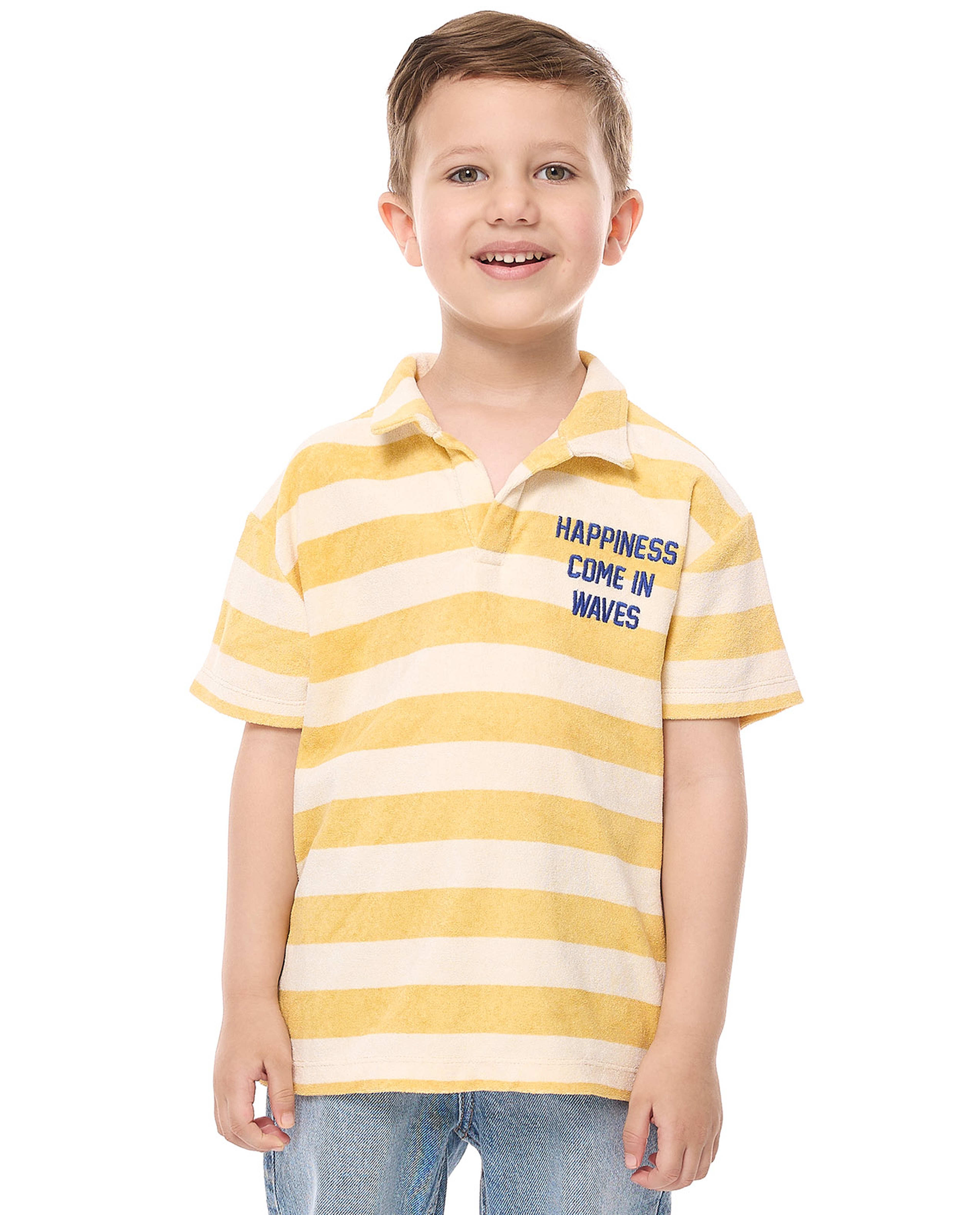 تيشيرت بولو بألوان متناسقة وأكمام قصيرة