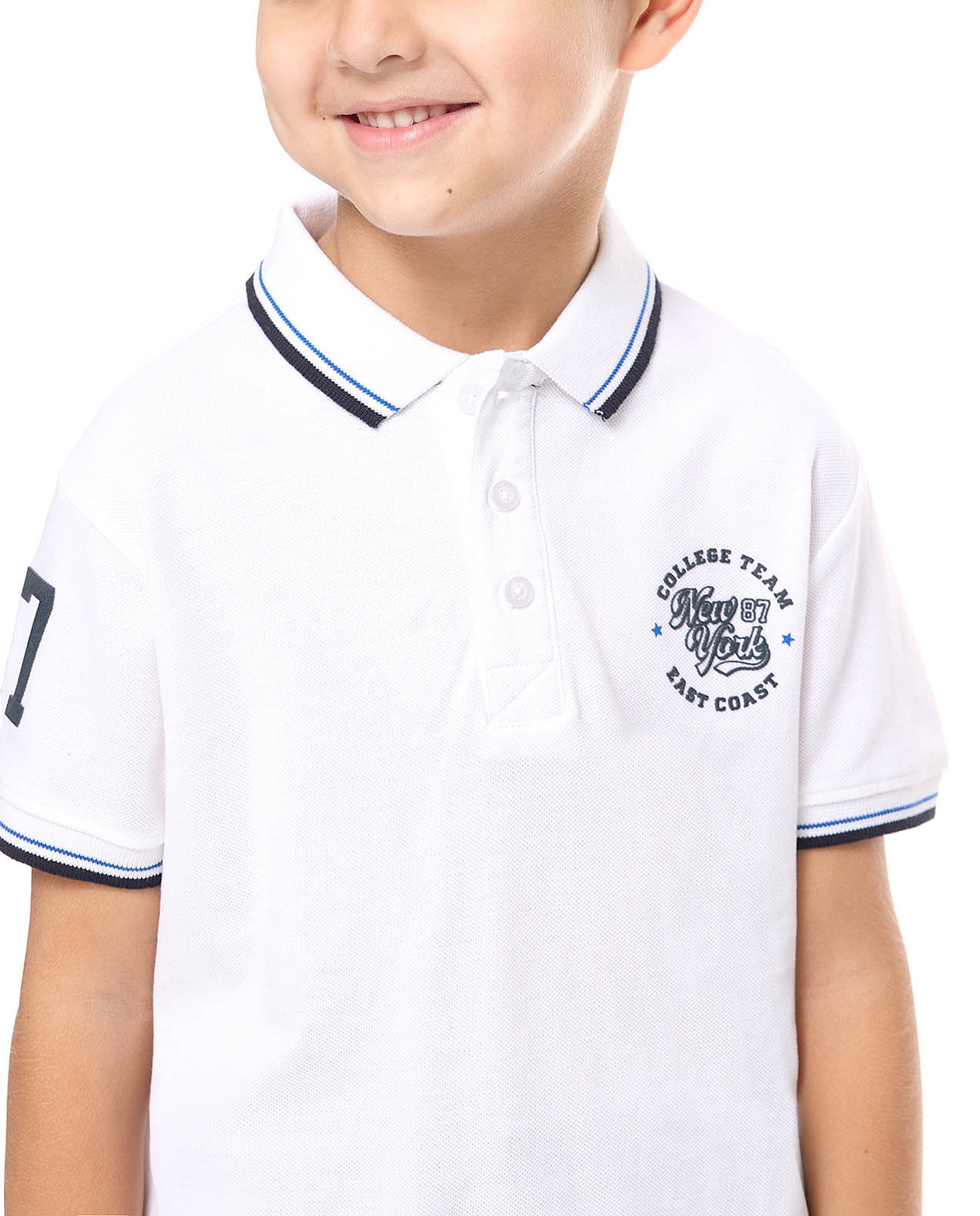 Printed Polo T-Shirt with Short Sleeves