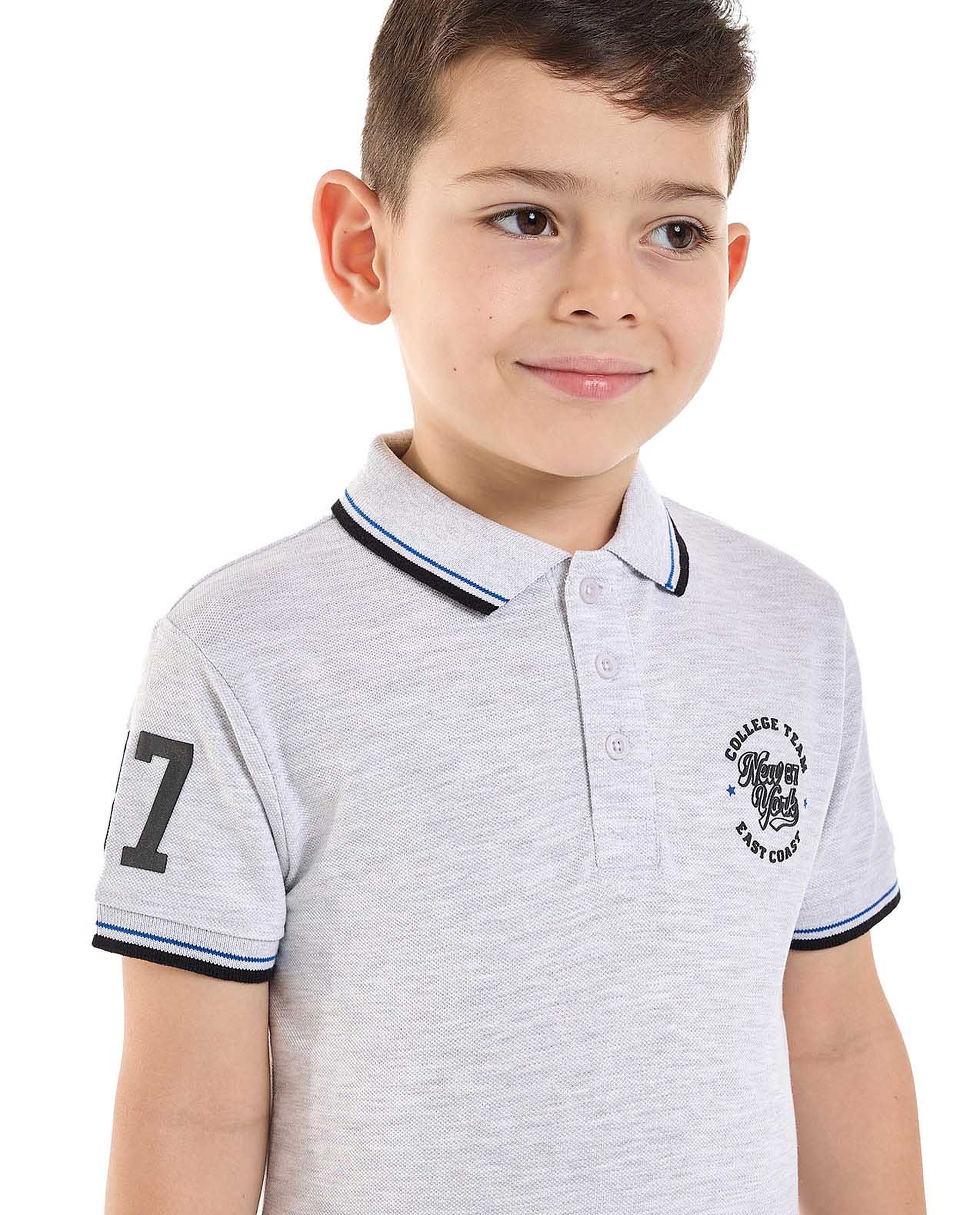 Printed Polo T-Shirt with Short Sleeves