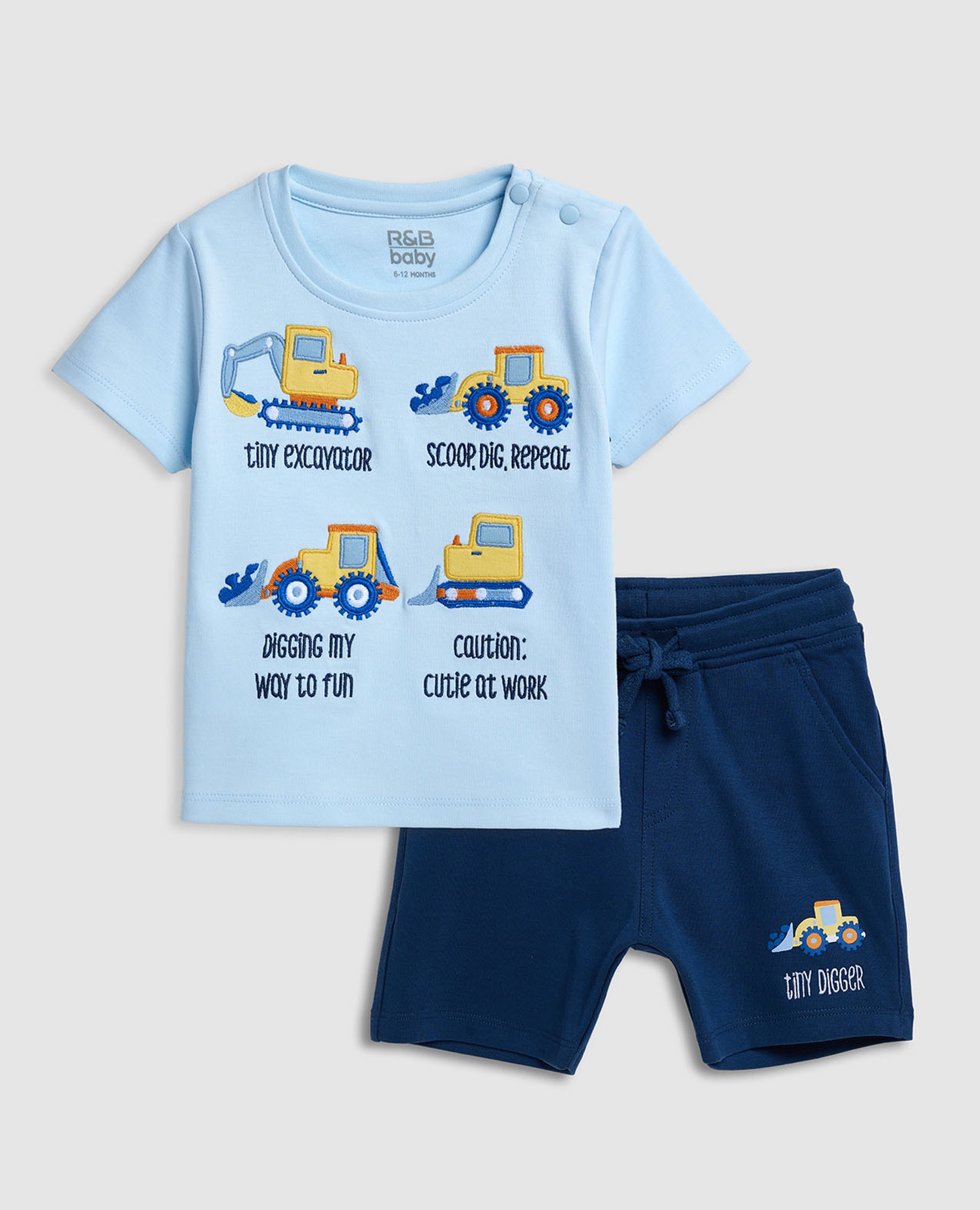 Embroidered T-Shirt and Shorts Set