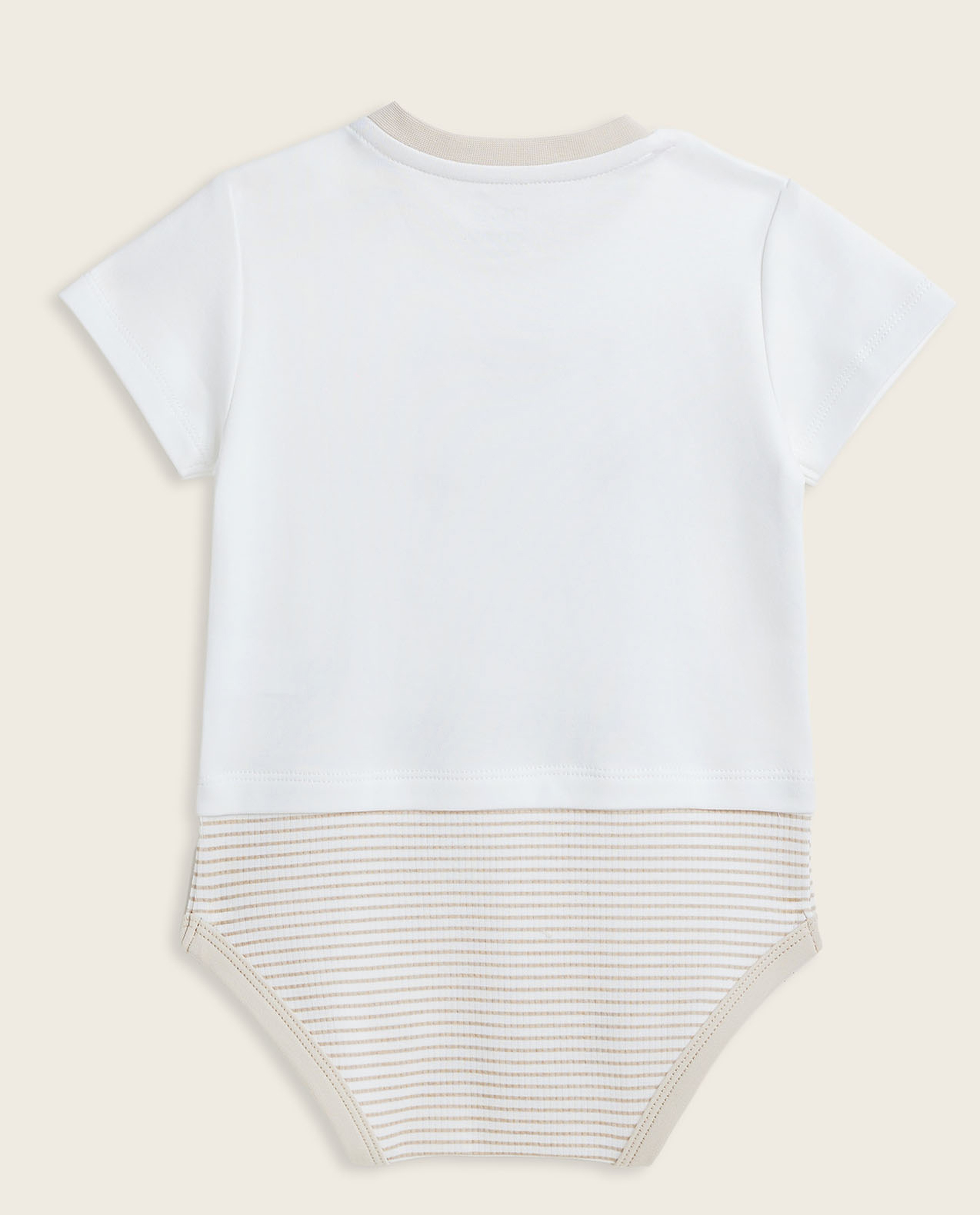 Embroidered Bodysuit with Crew Neck and Short Sleeves