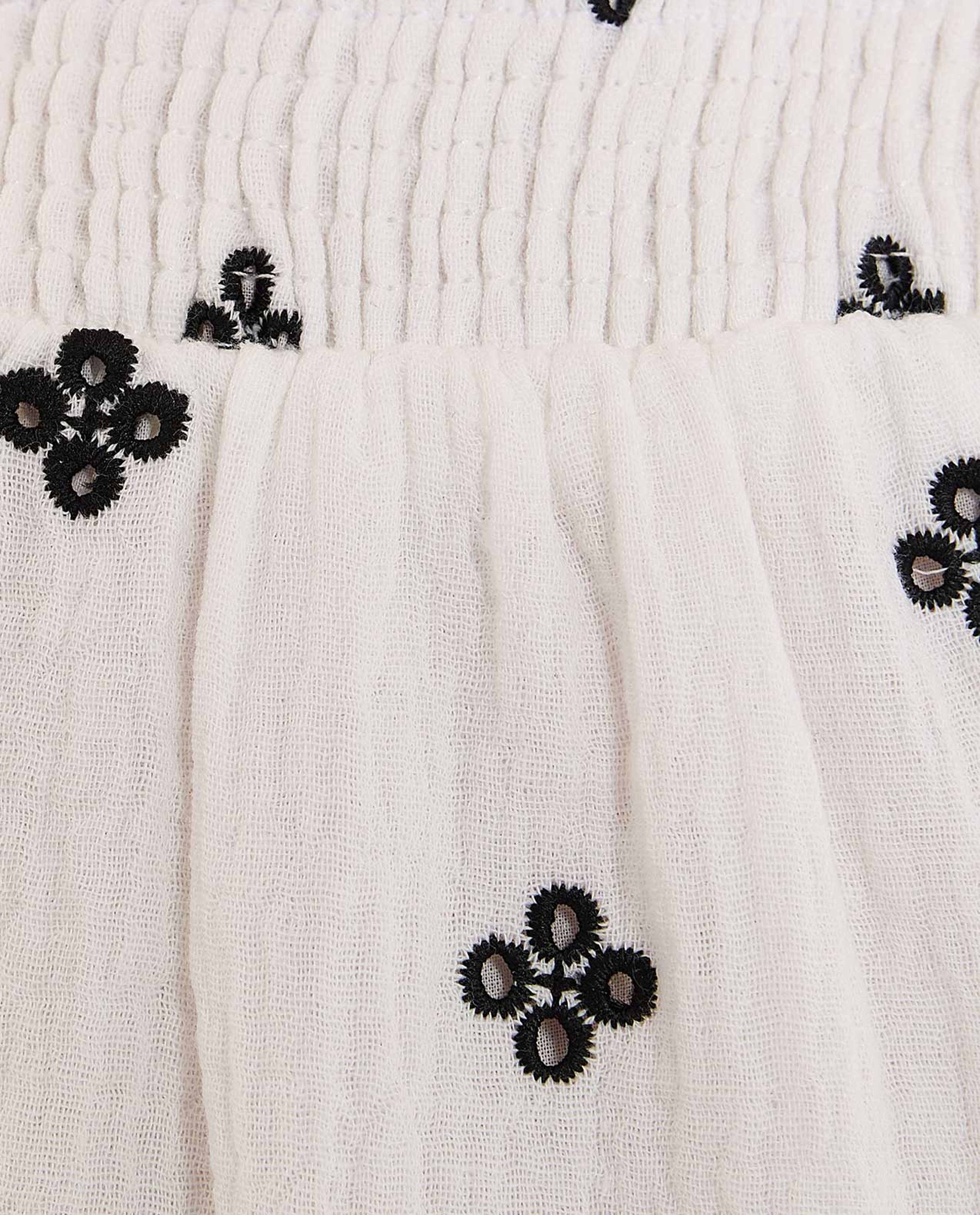 Embroidered Strappy Dress with Square Neck