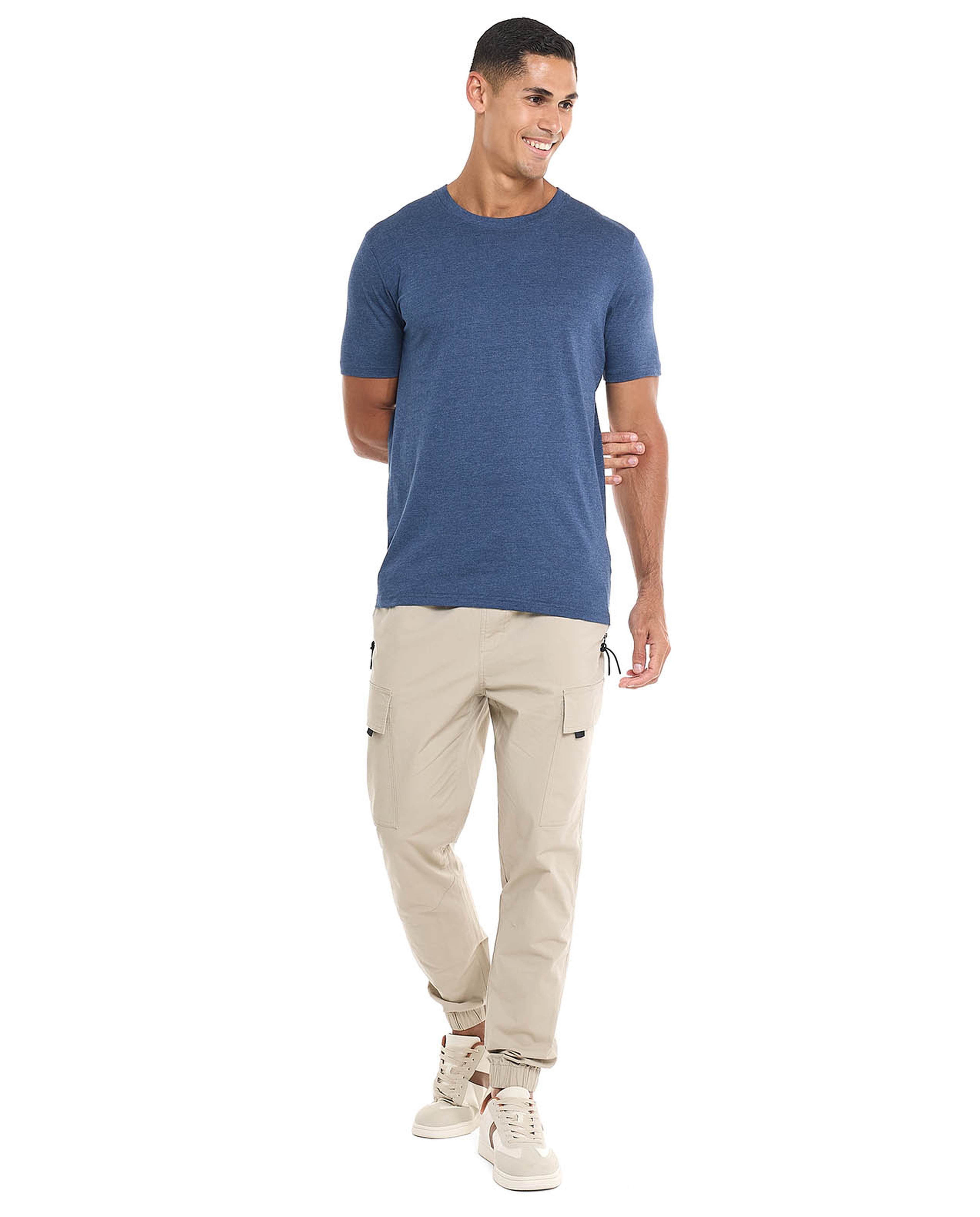 Solid T-Shirt with Crew Neck and Short Sleeves