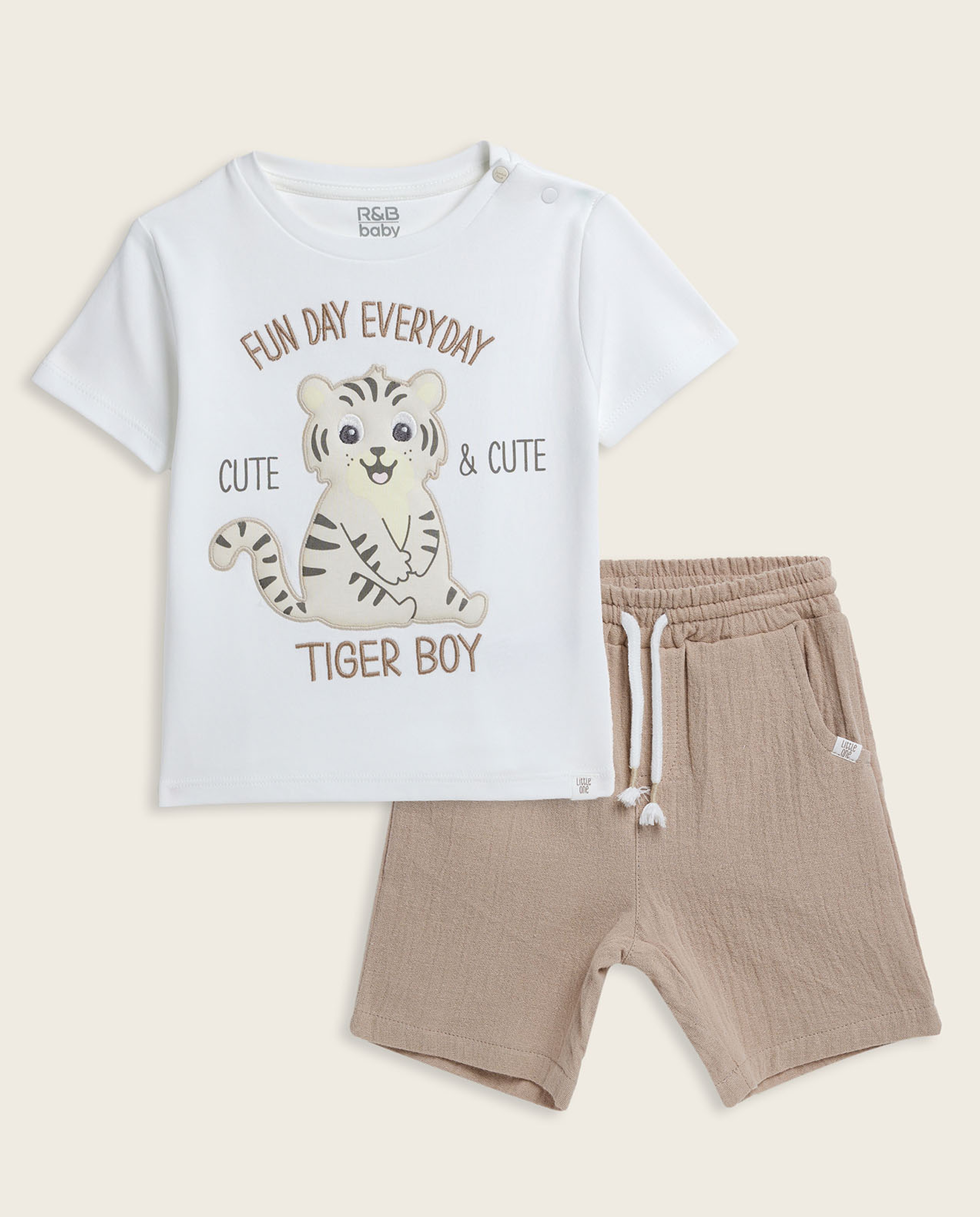 Appliqued T-Shirt and Shorts Set