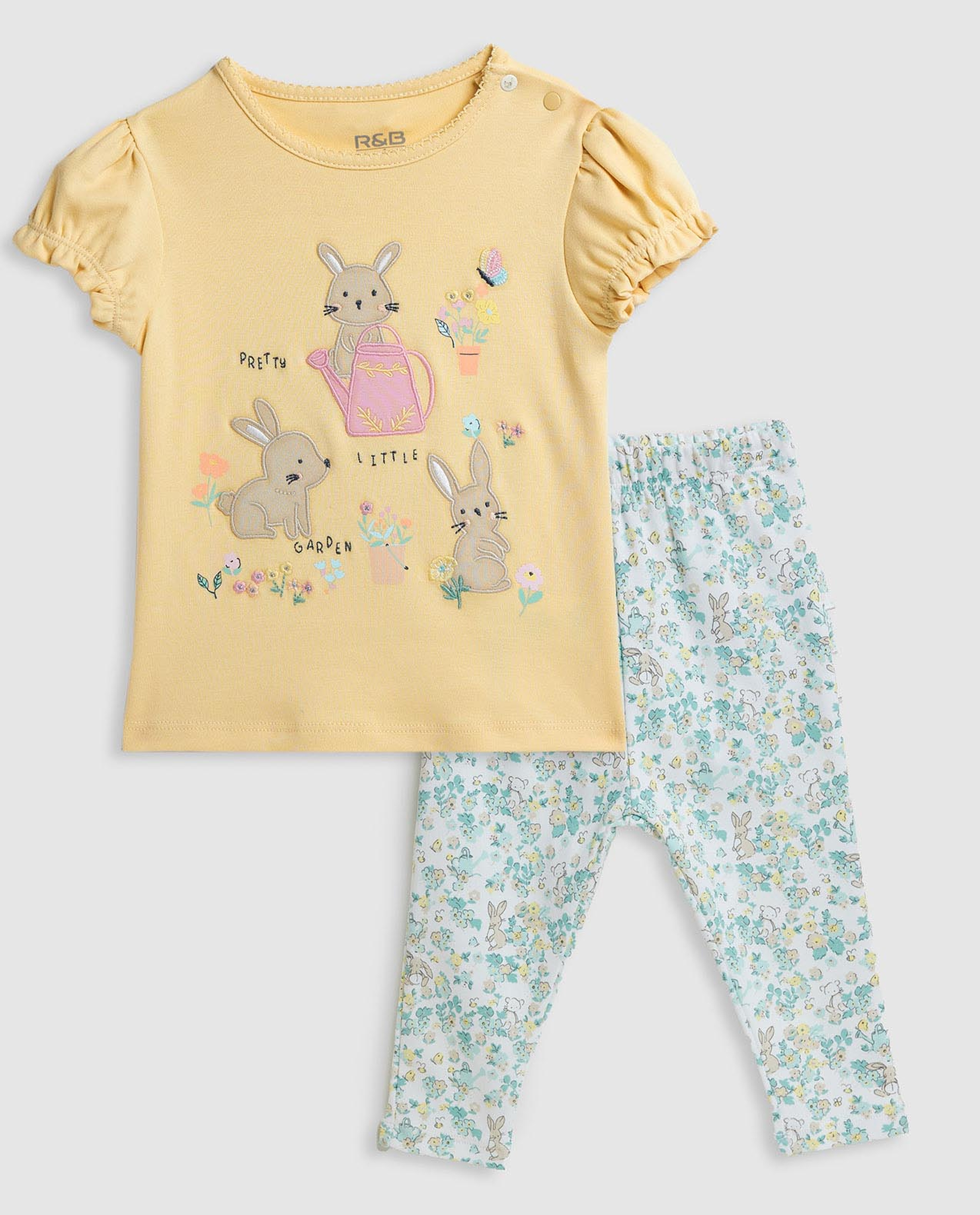 Appliqued Top and Pant Set