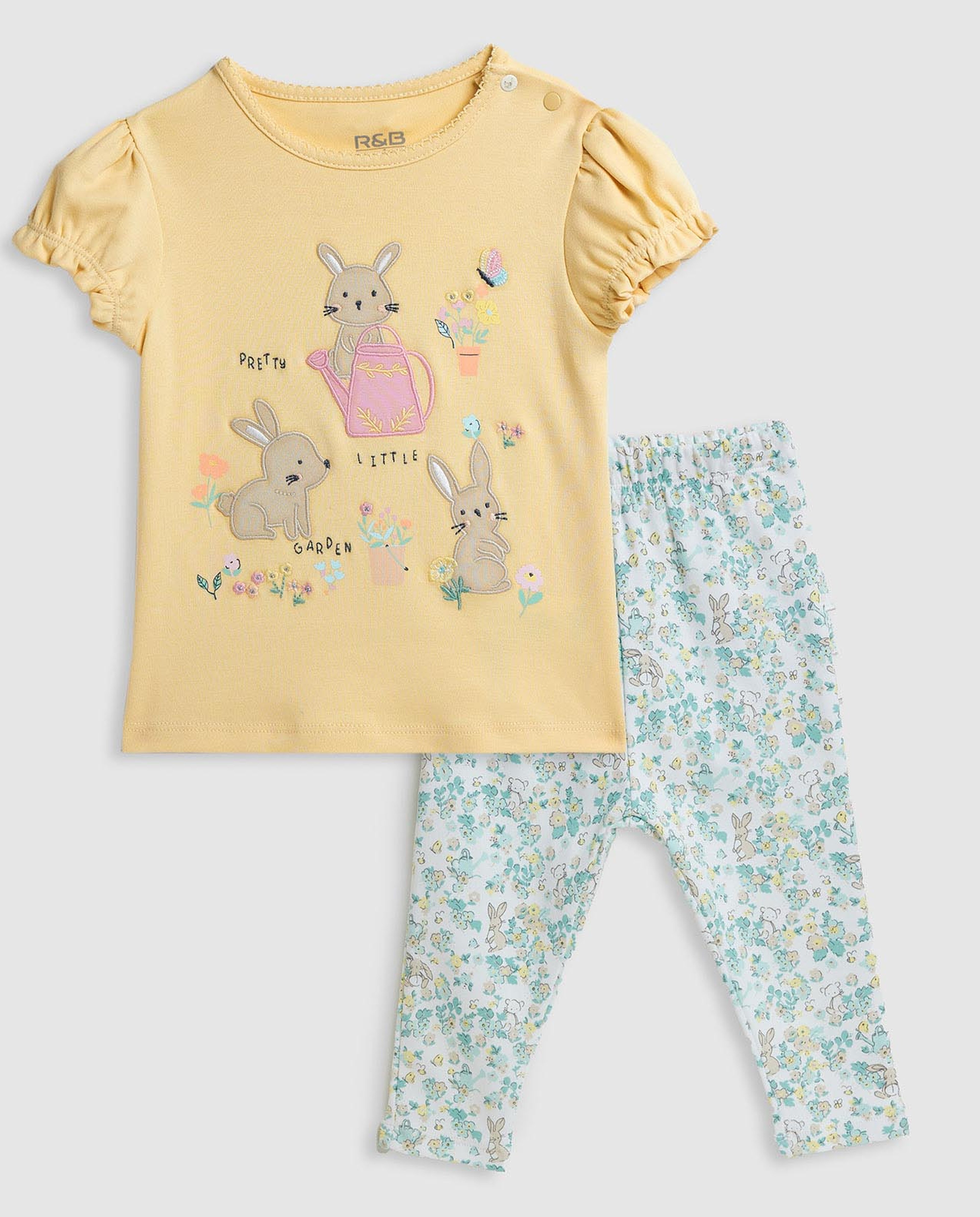 Appliqued Top and Pant Set