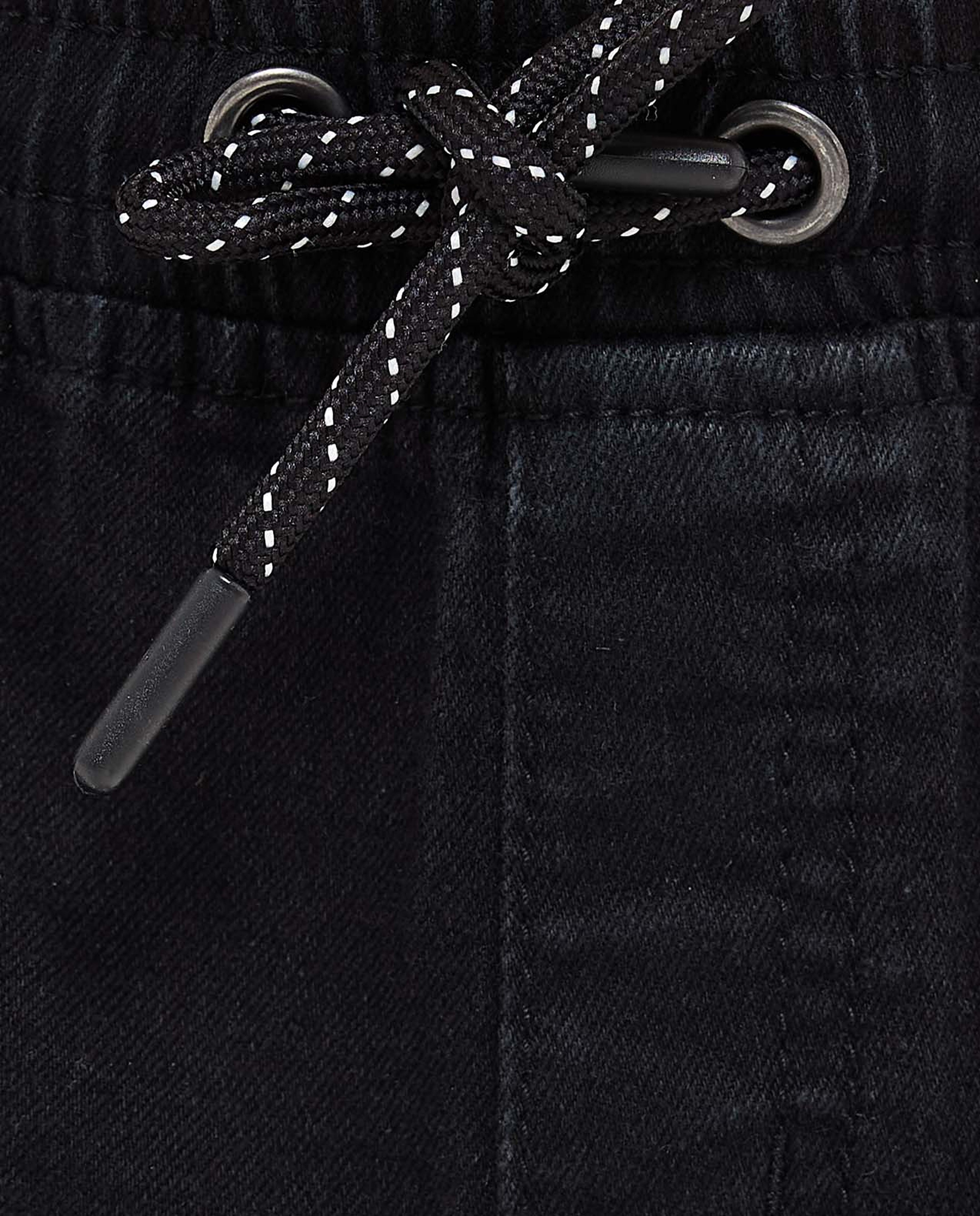 Faded Denim Shorts with Drawstring Waist