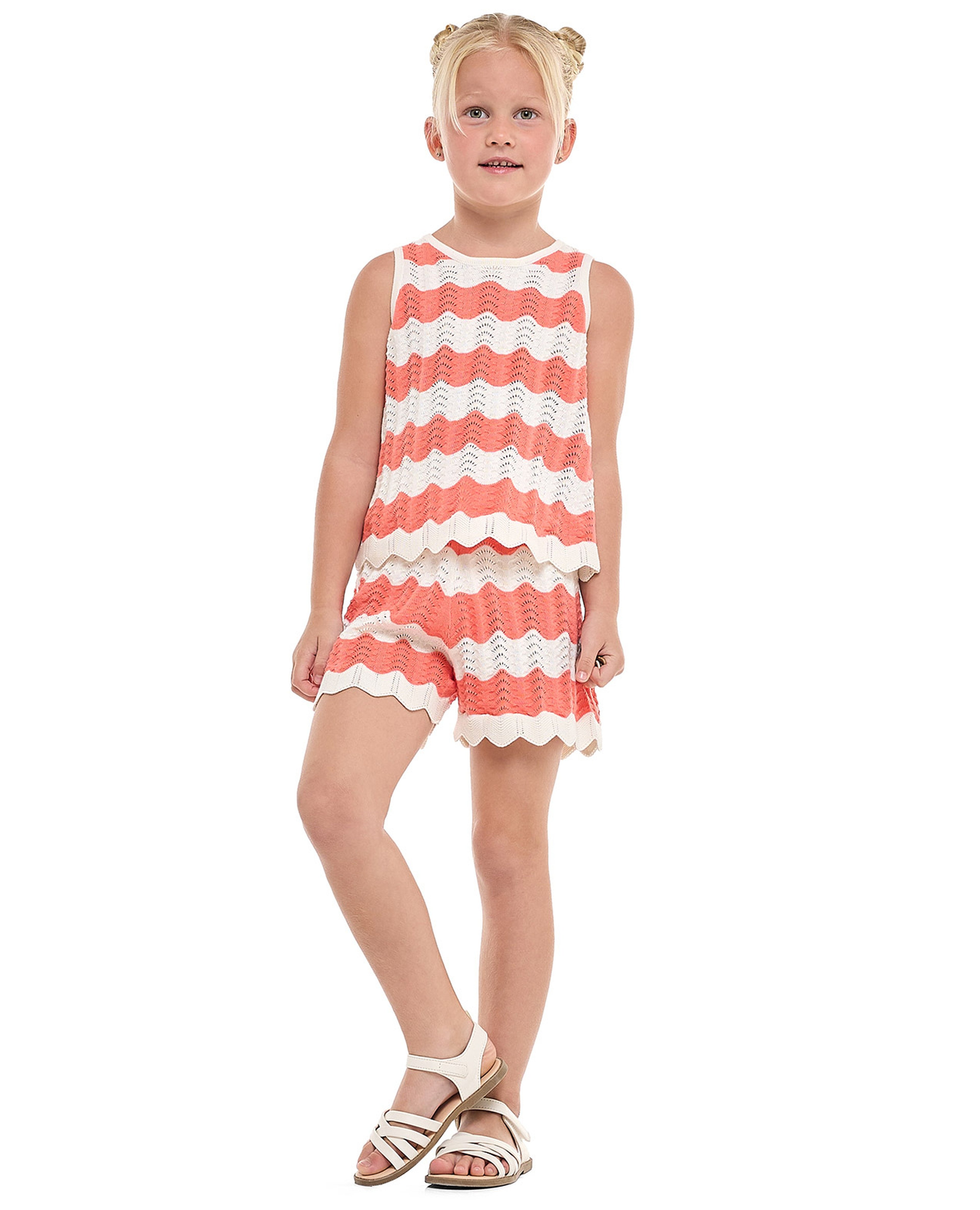 Patterned Top and Shorts Set