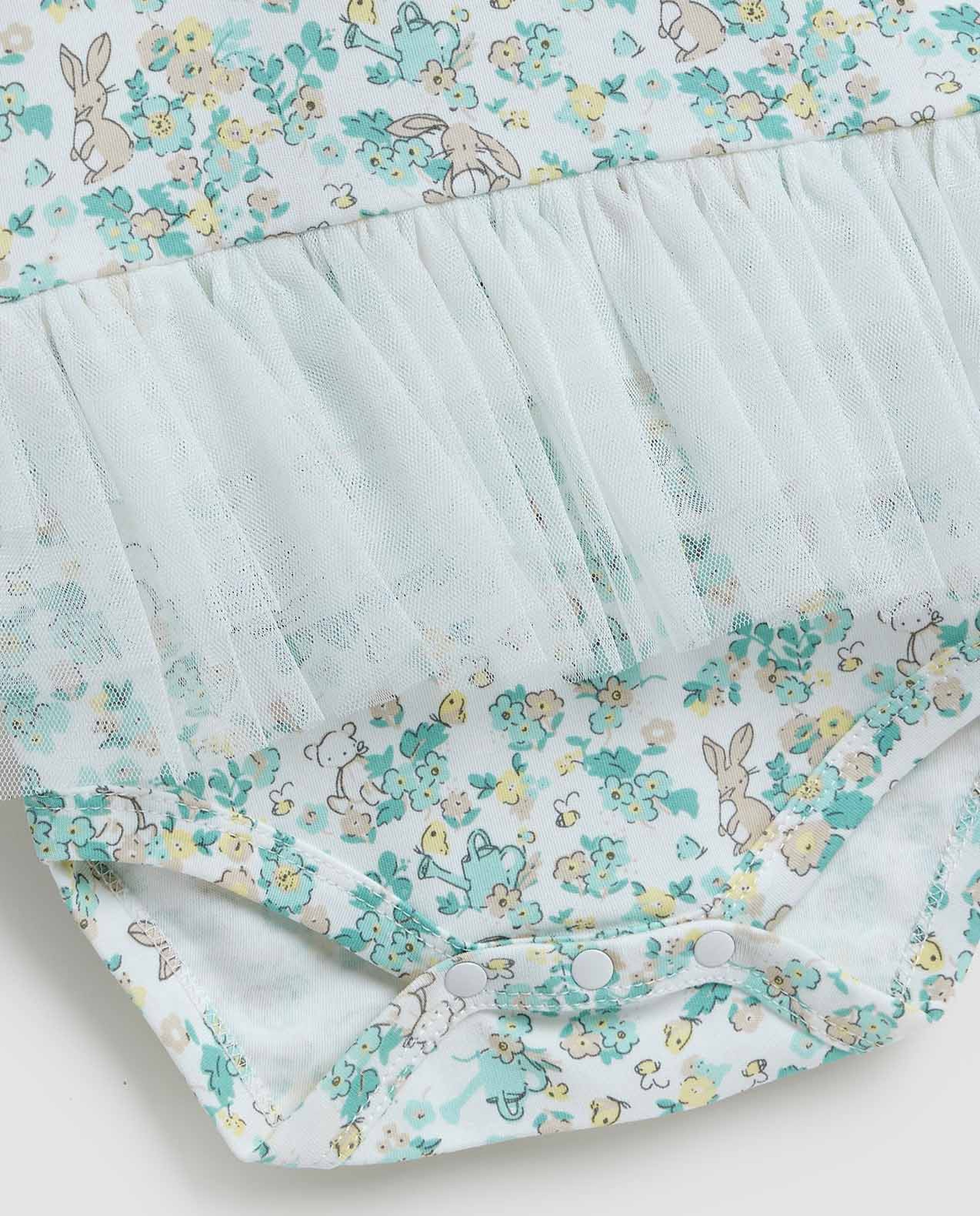 Printed Bodysuit Dress with Crew Neck and Short Sleeves