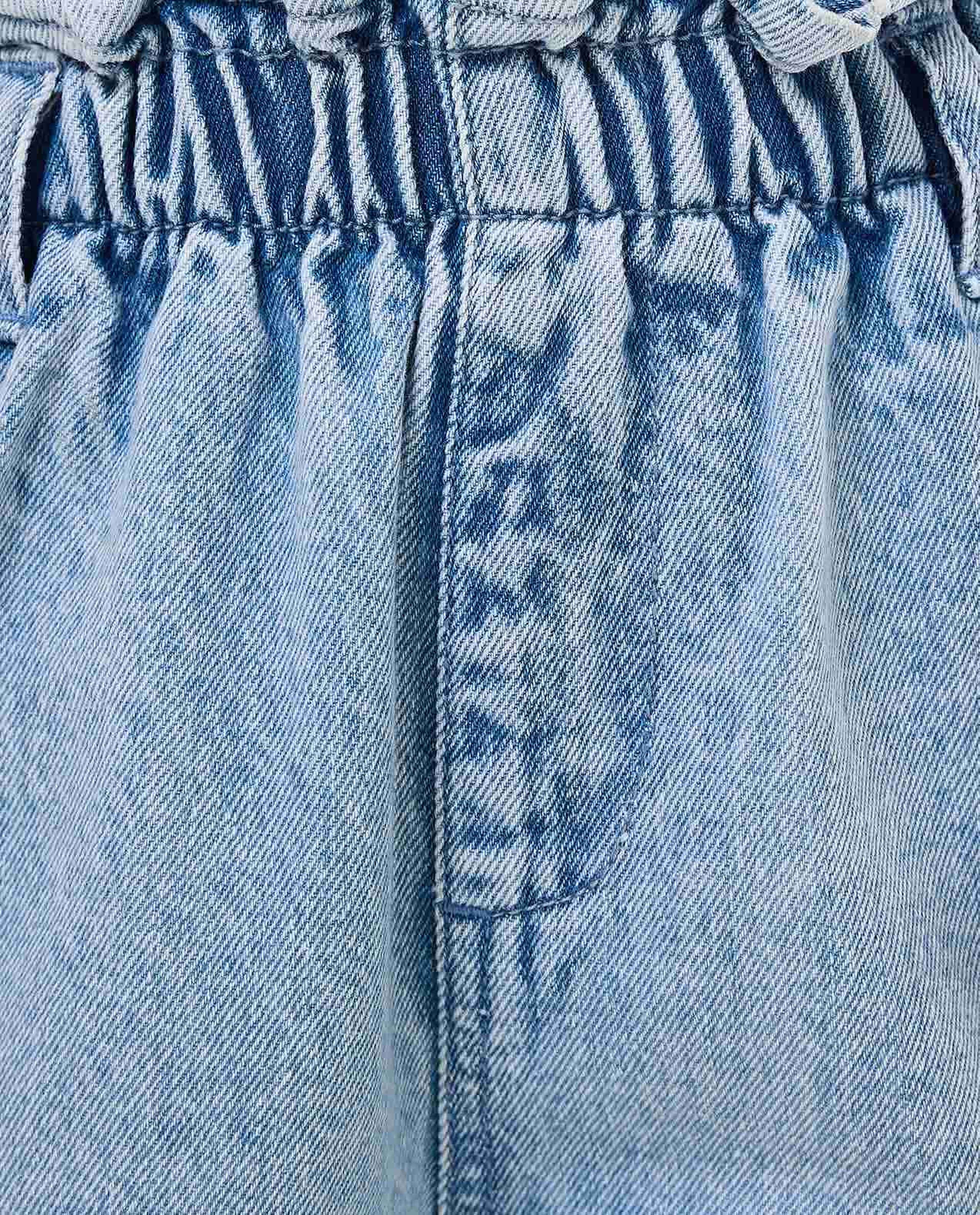 Appliqued Jeans with Paperbag Waist