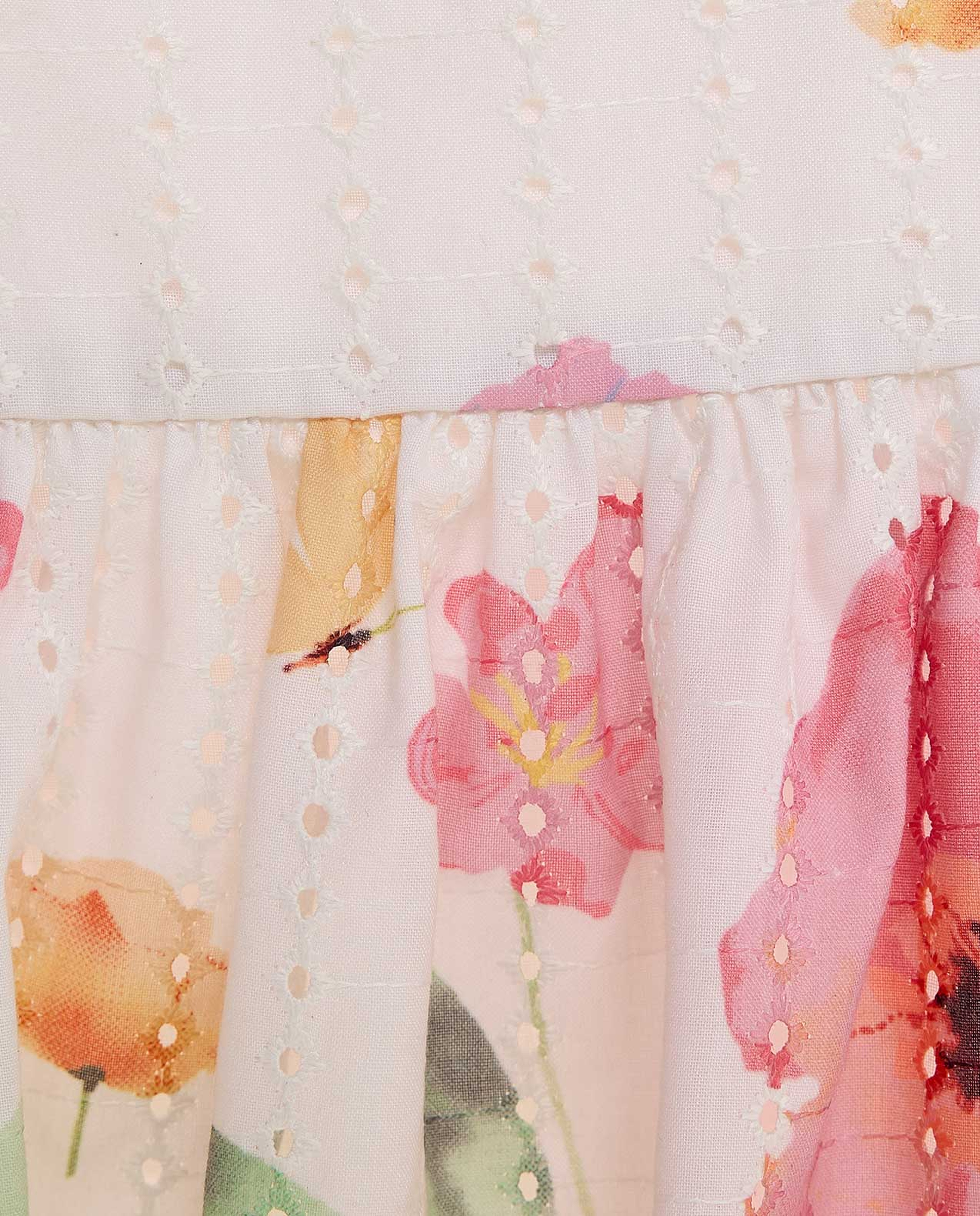 Floral Printed Dress with Square Neck and Puff Sleeves