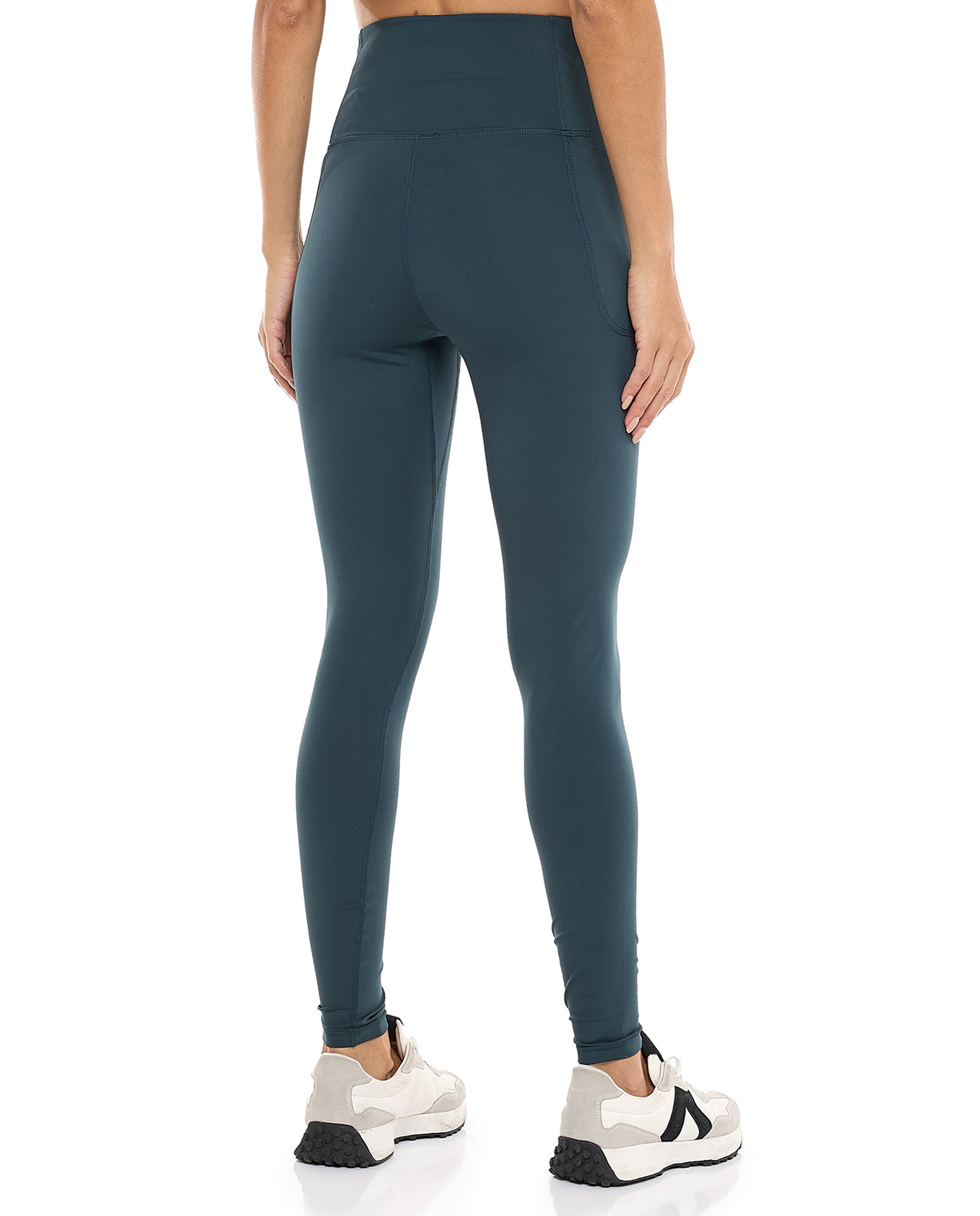Solid Active Leggings with Elastic Waist