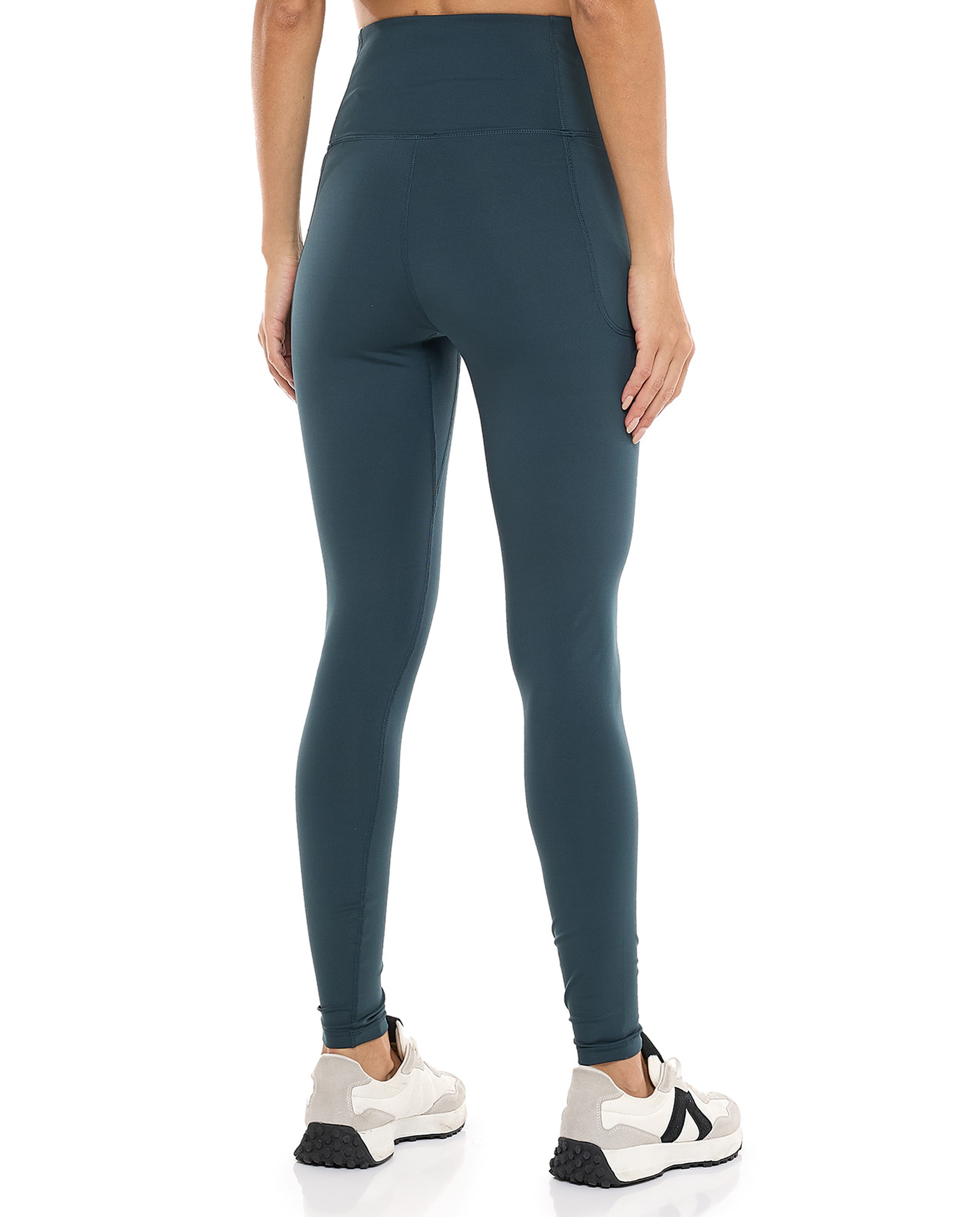 Solid Active Leggings with Elastic Waist