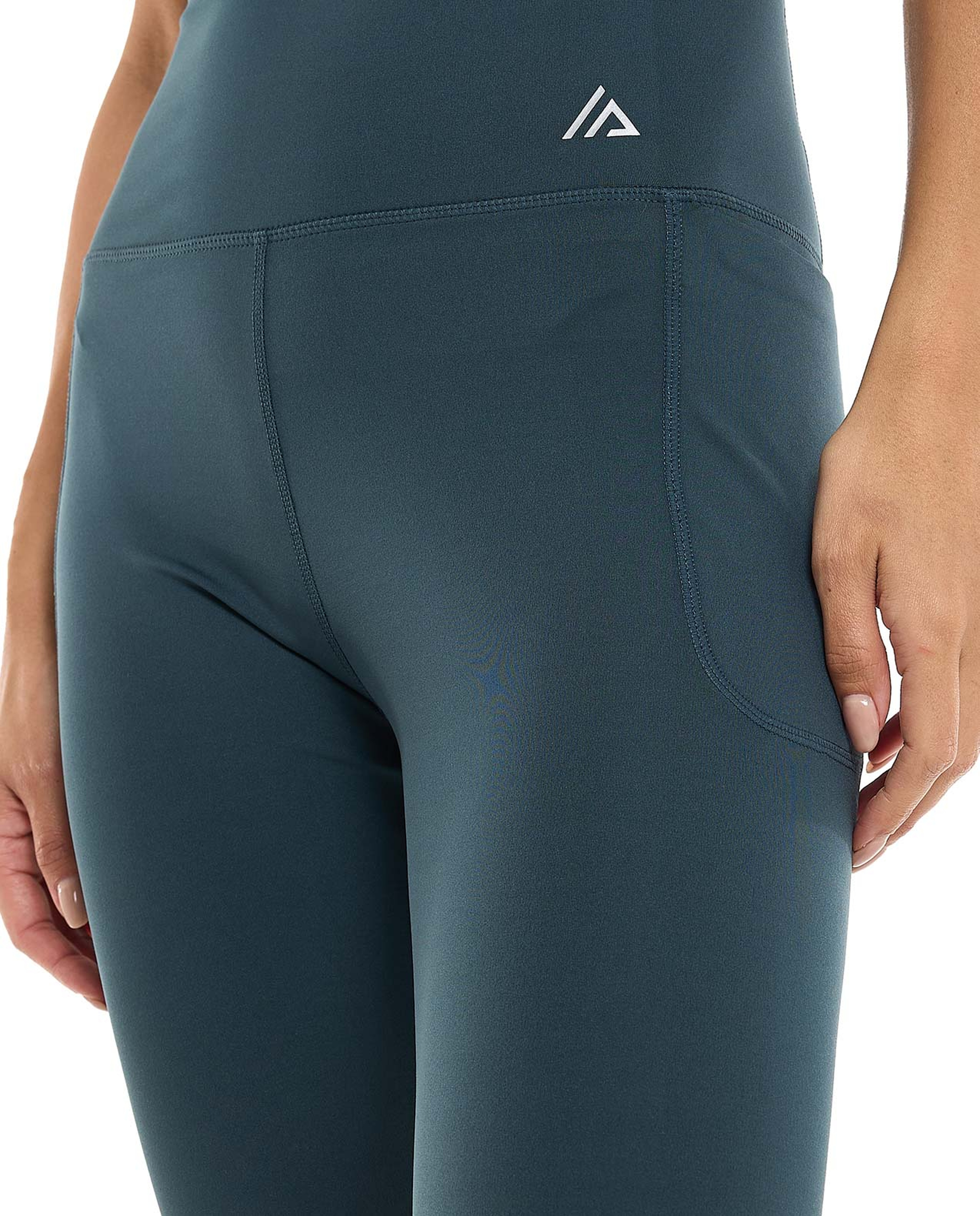 Solid Active Leggings with Elastic Waist