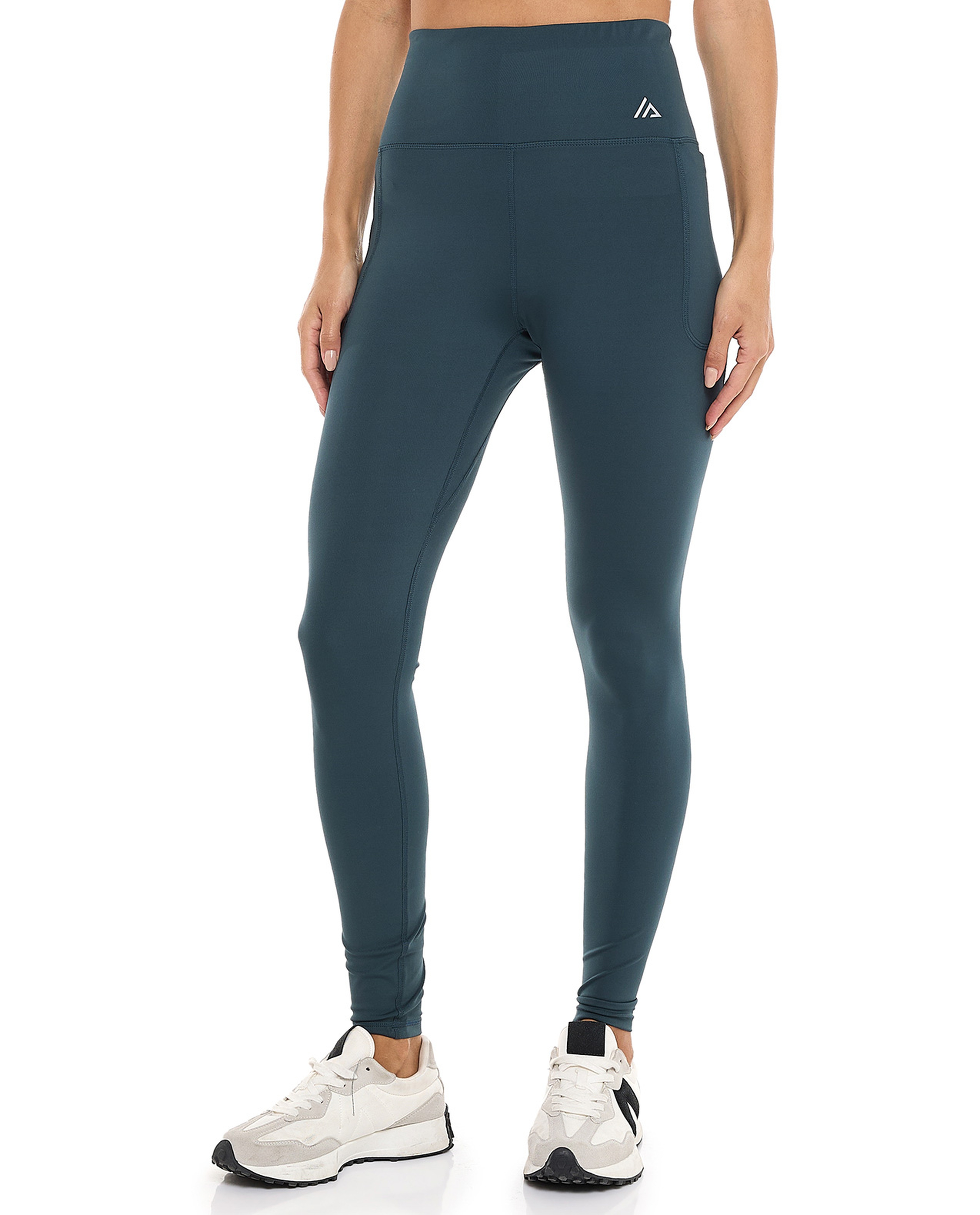 Solid Active Leggings with Elastic Waist