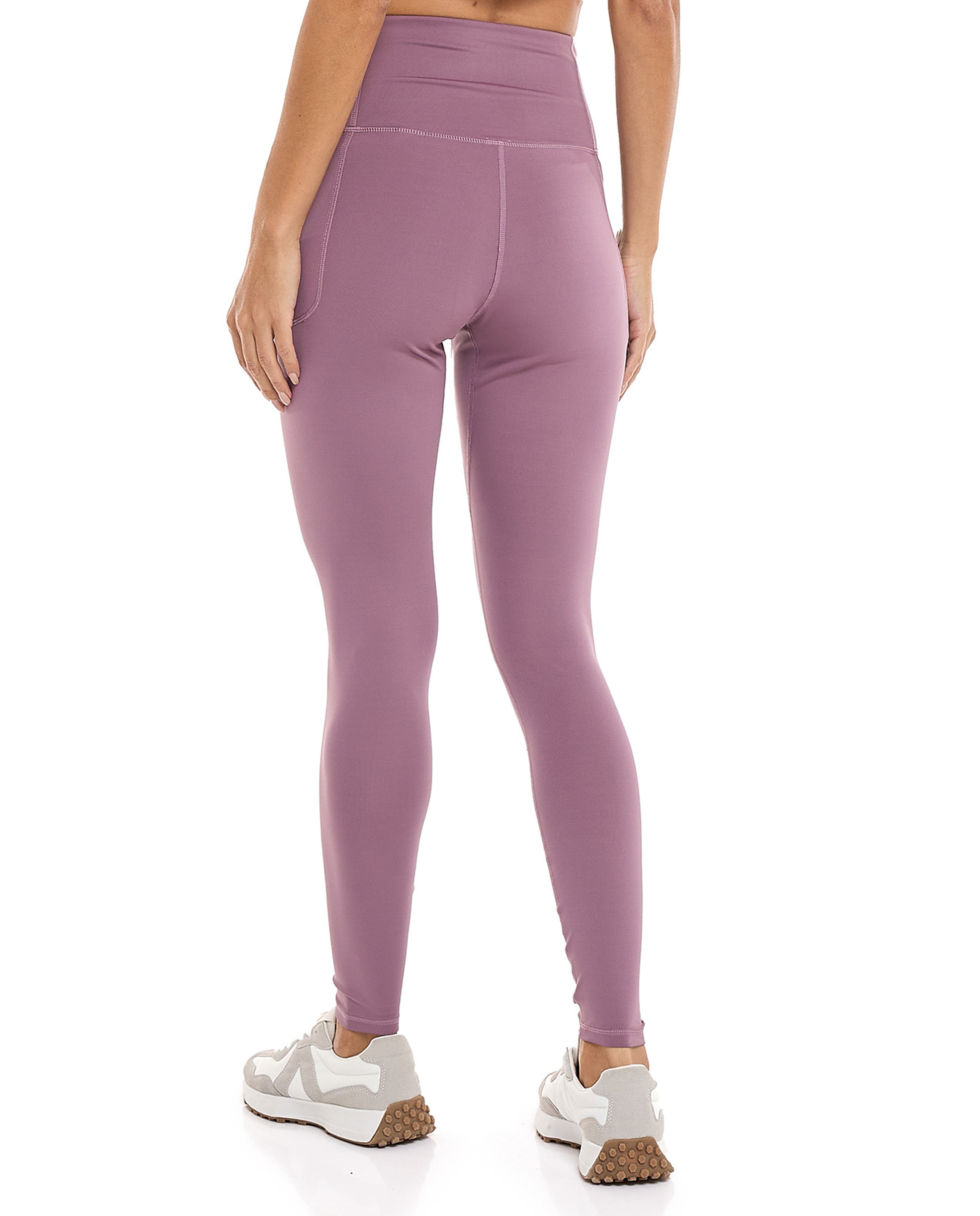 Solid Active Leggings with Elastic Waist