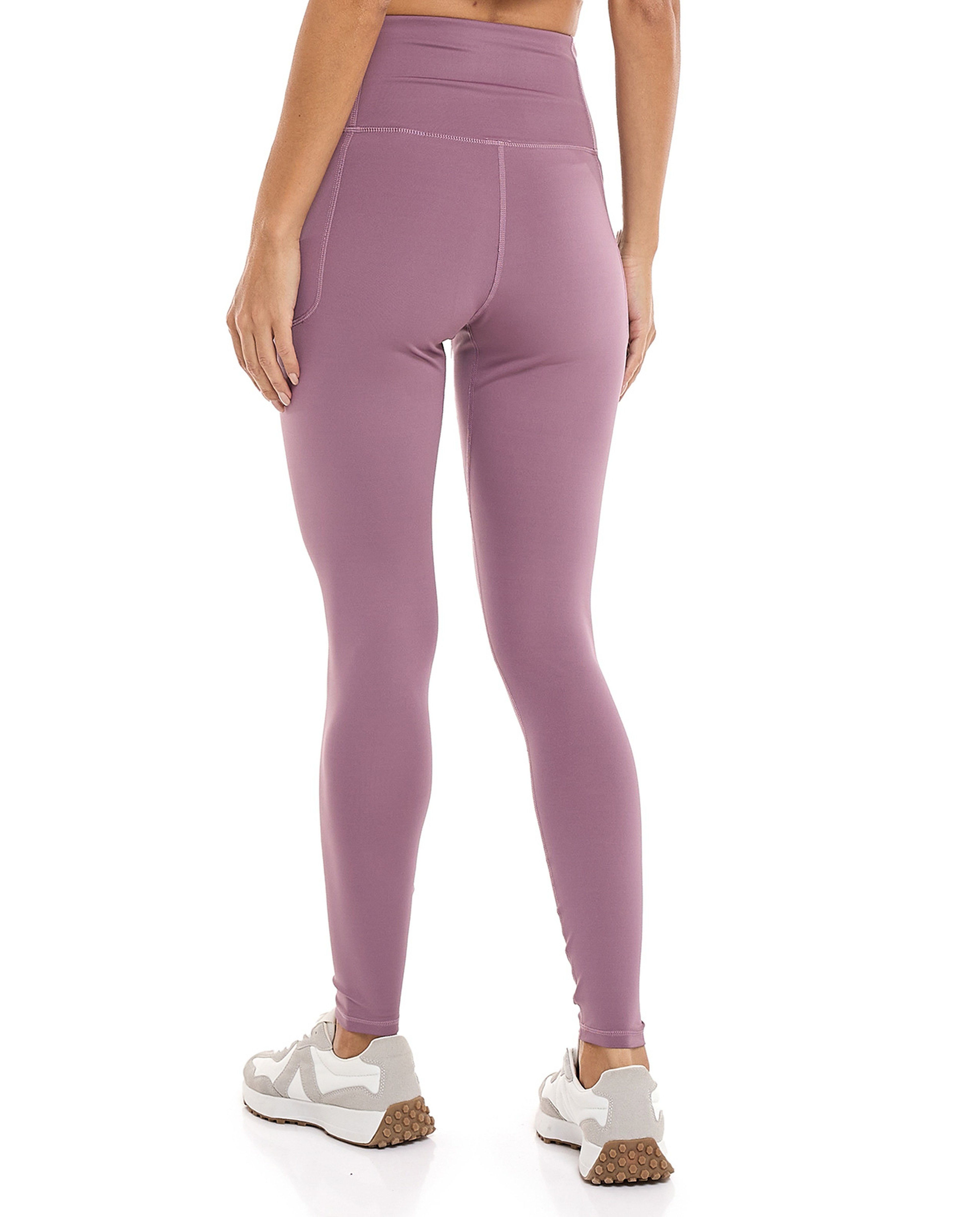 Solid Active Leggings with Elastic Waist