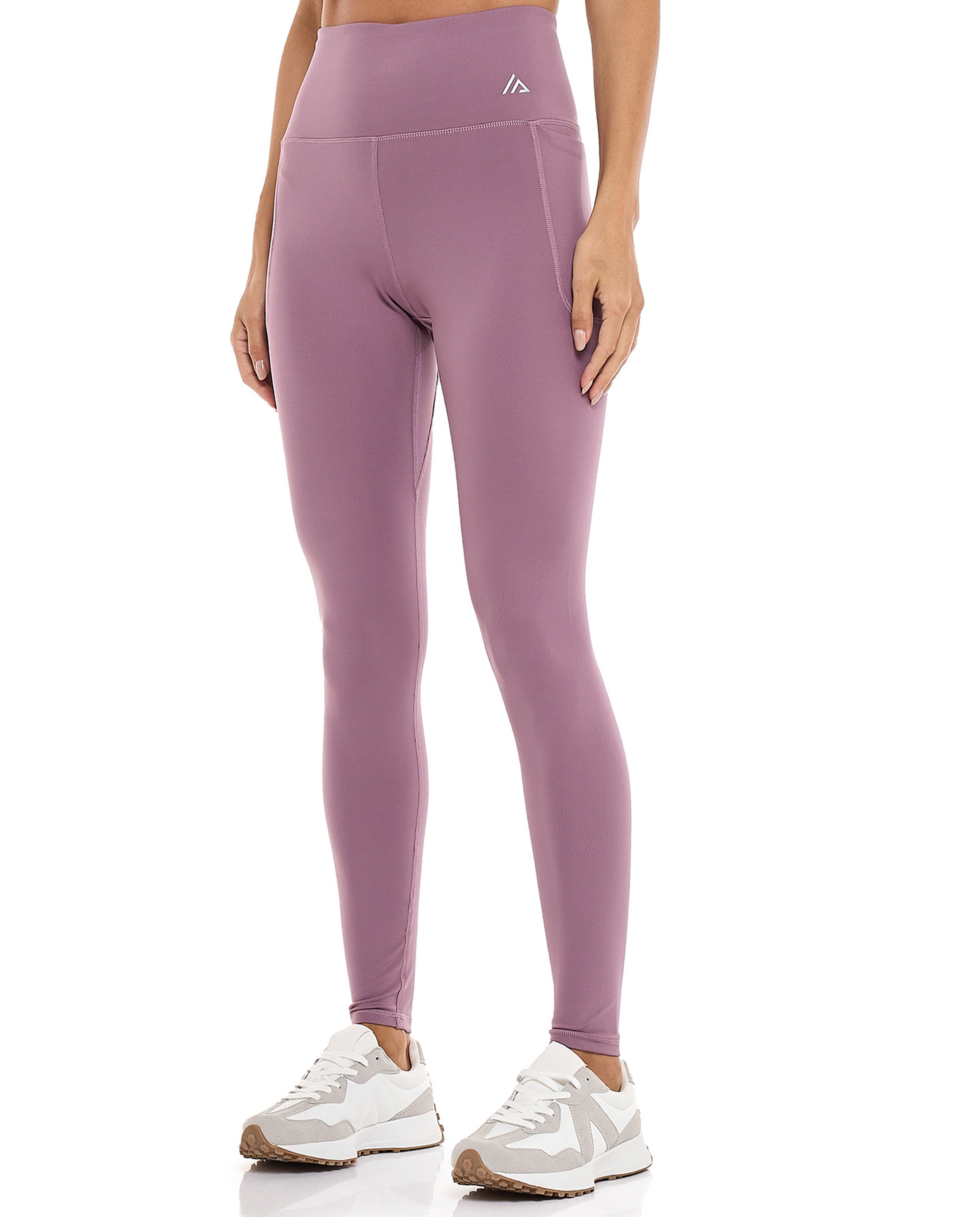 Solid Active Leggings with Elastic Waist