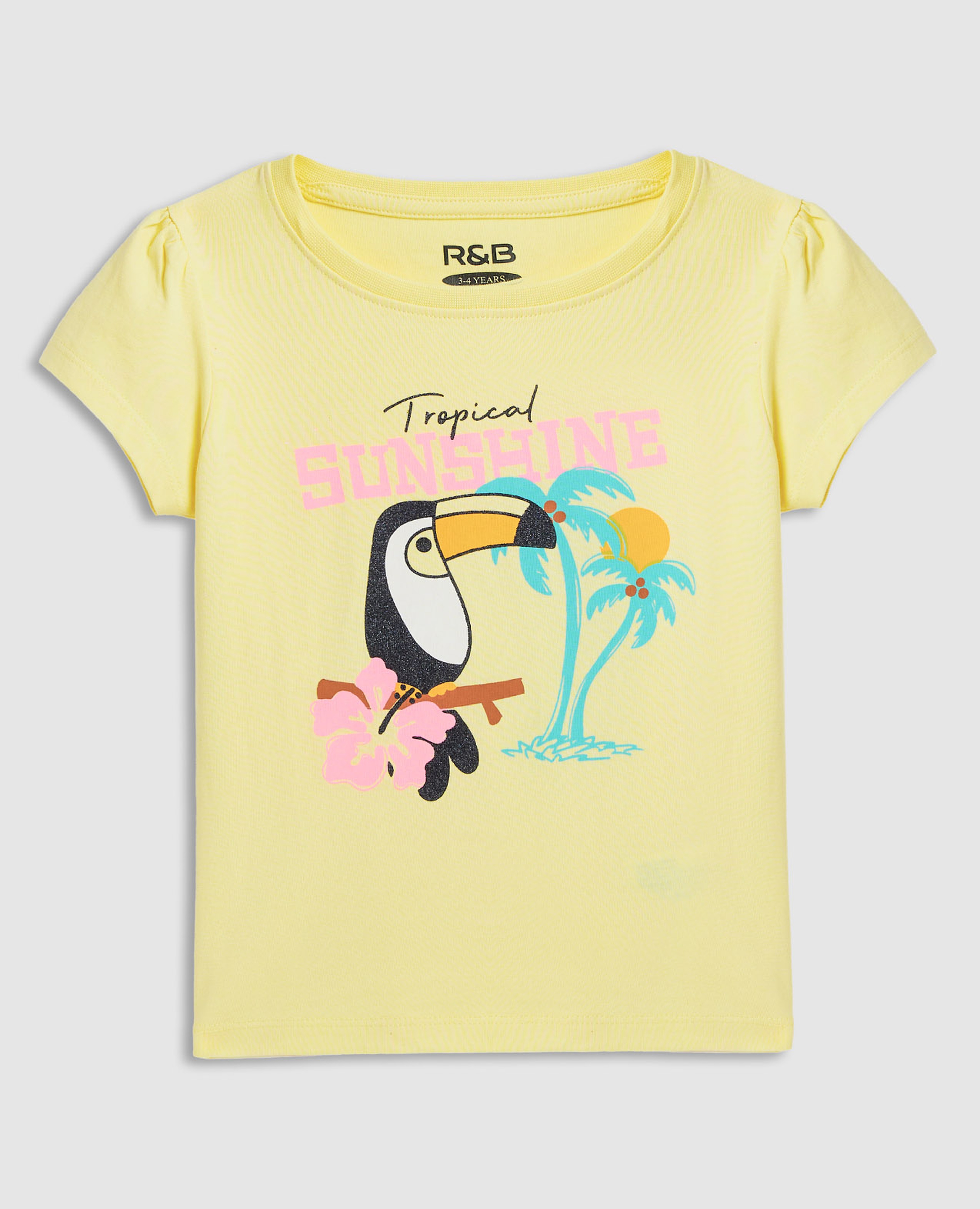 تيشيرت بطبعة بياقة مستديرة وأكمام قصيرة