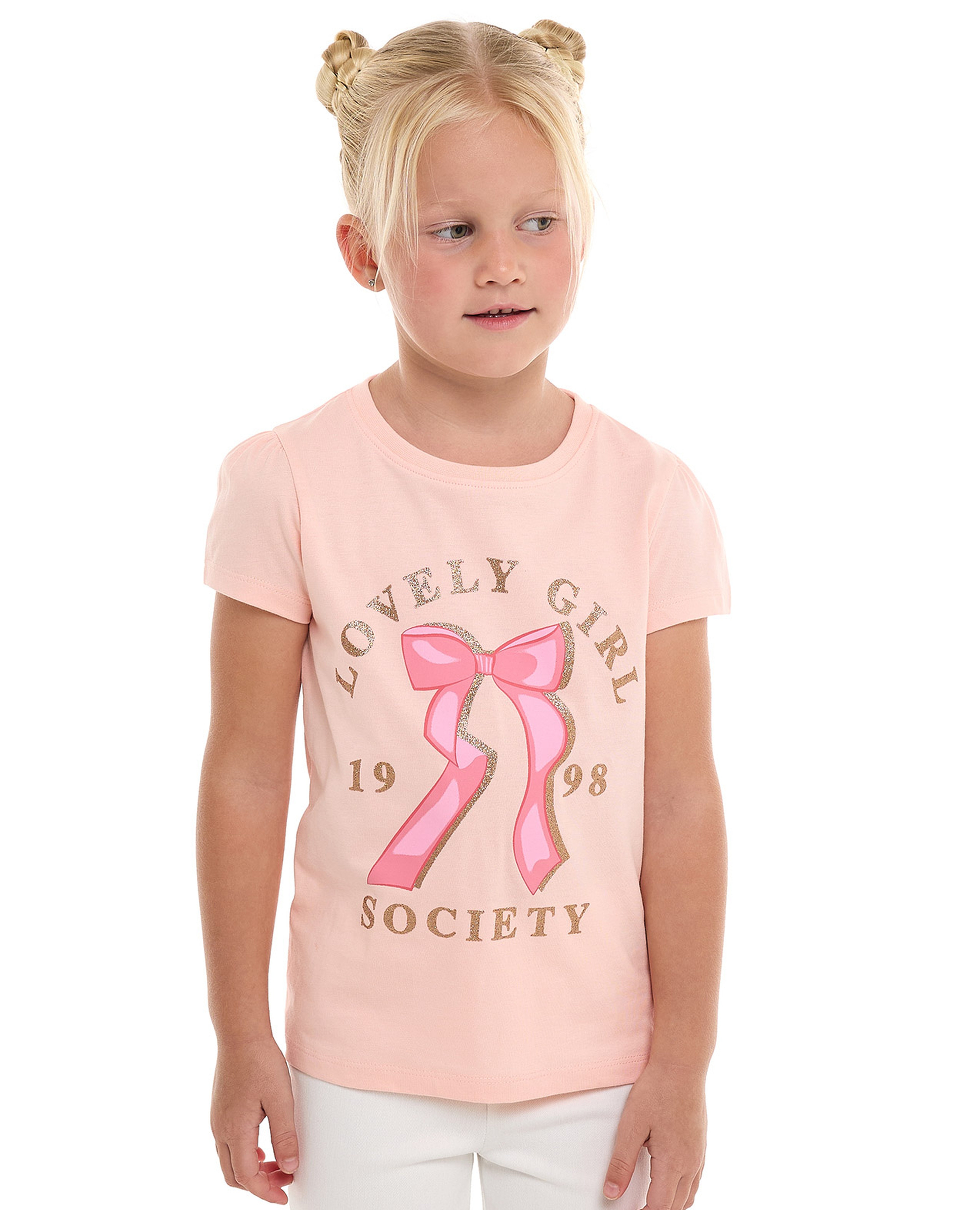 تيشيرت بطبعة بياقة مستديرة وأكمام قصيرة