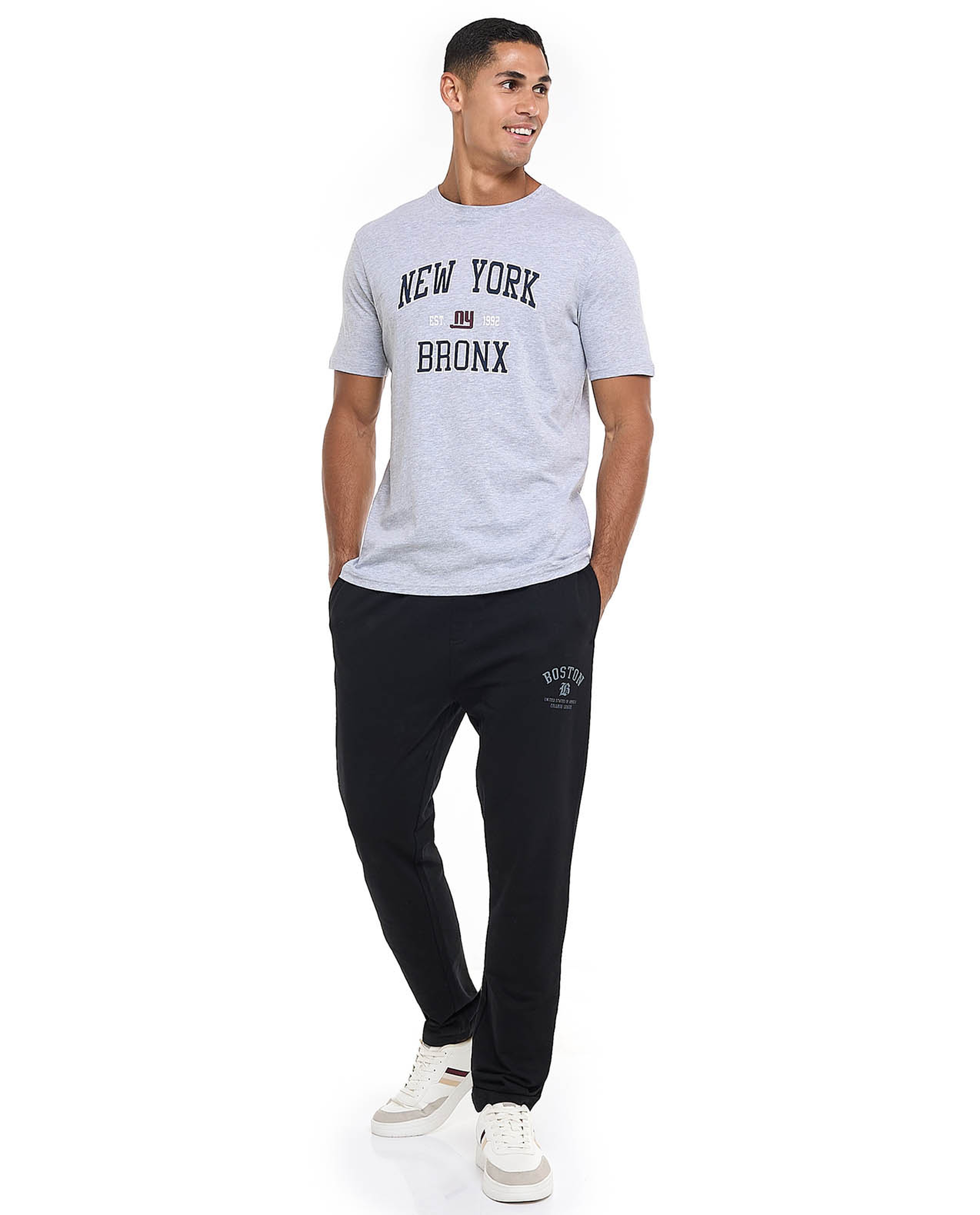 Printed T-Shirt with Crew Neck and Short Sleeves