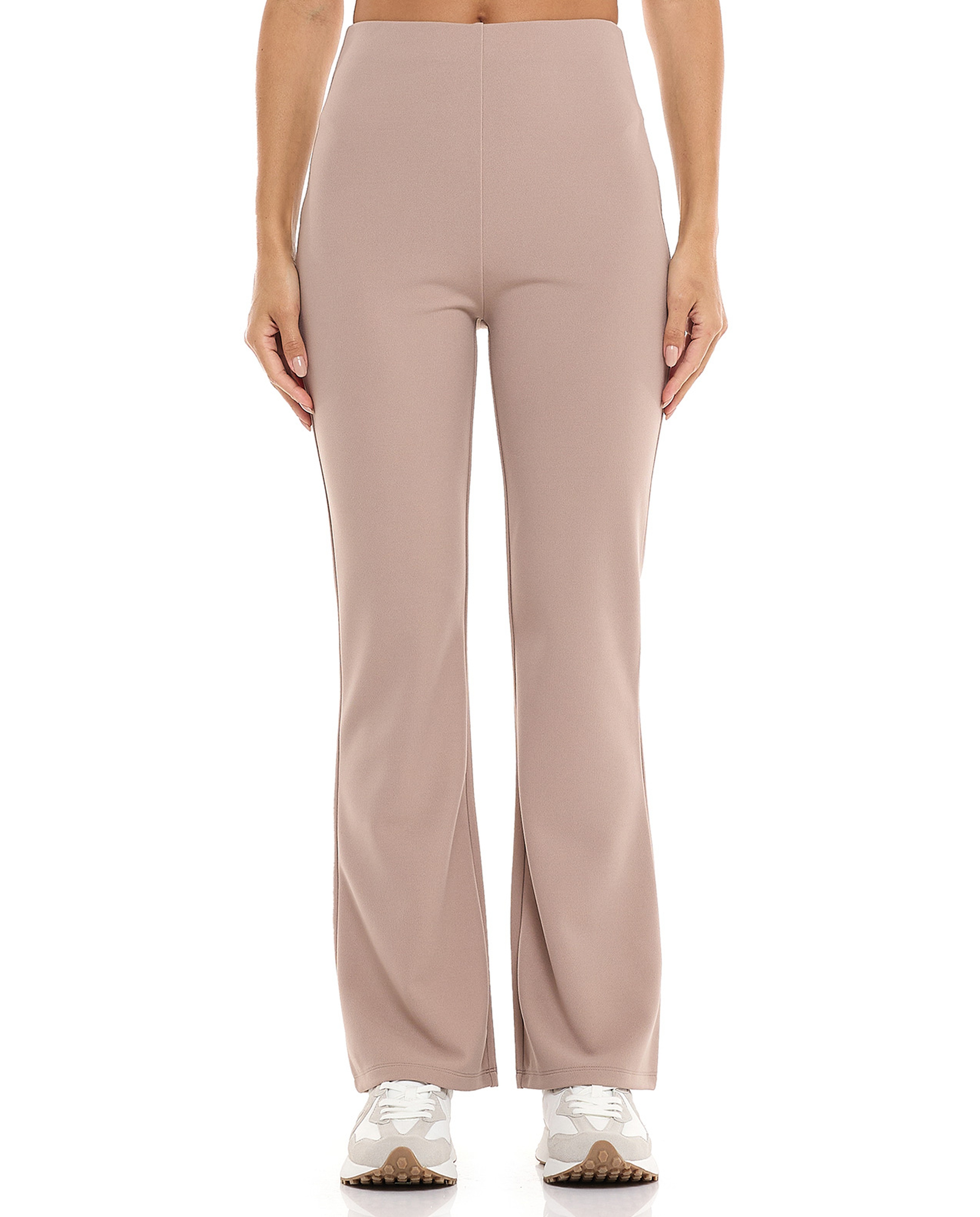 Solid Flared Leggings with Elastic Waist