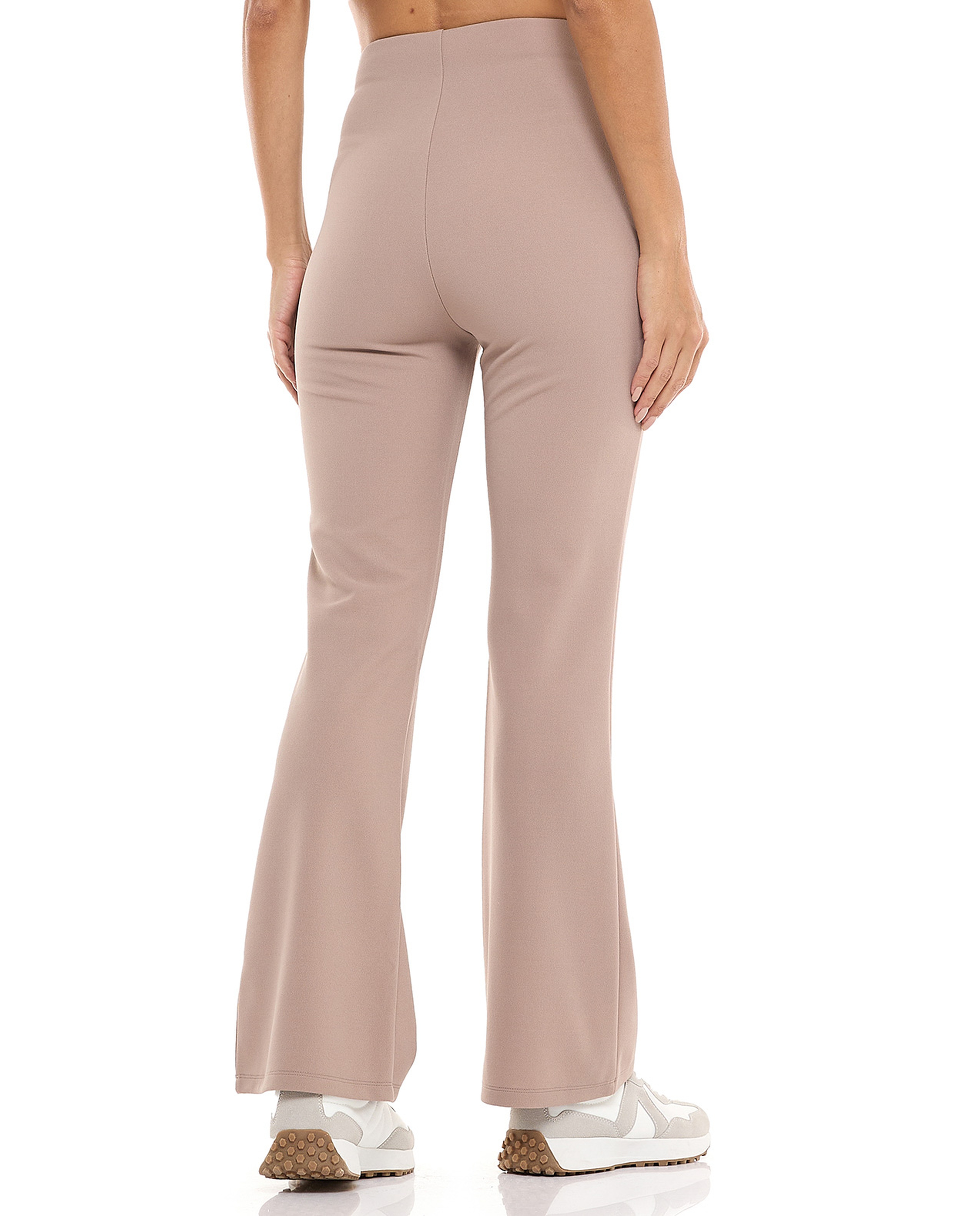 Solid Flared Leggings with Elastic Waist