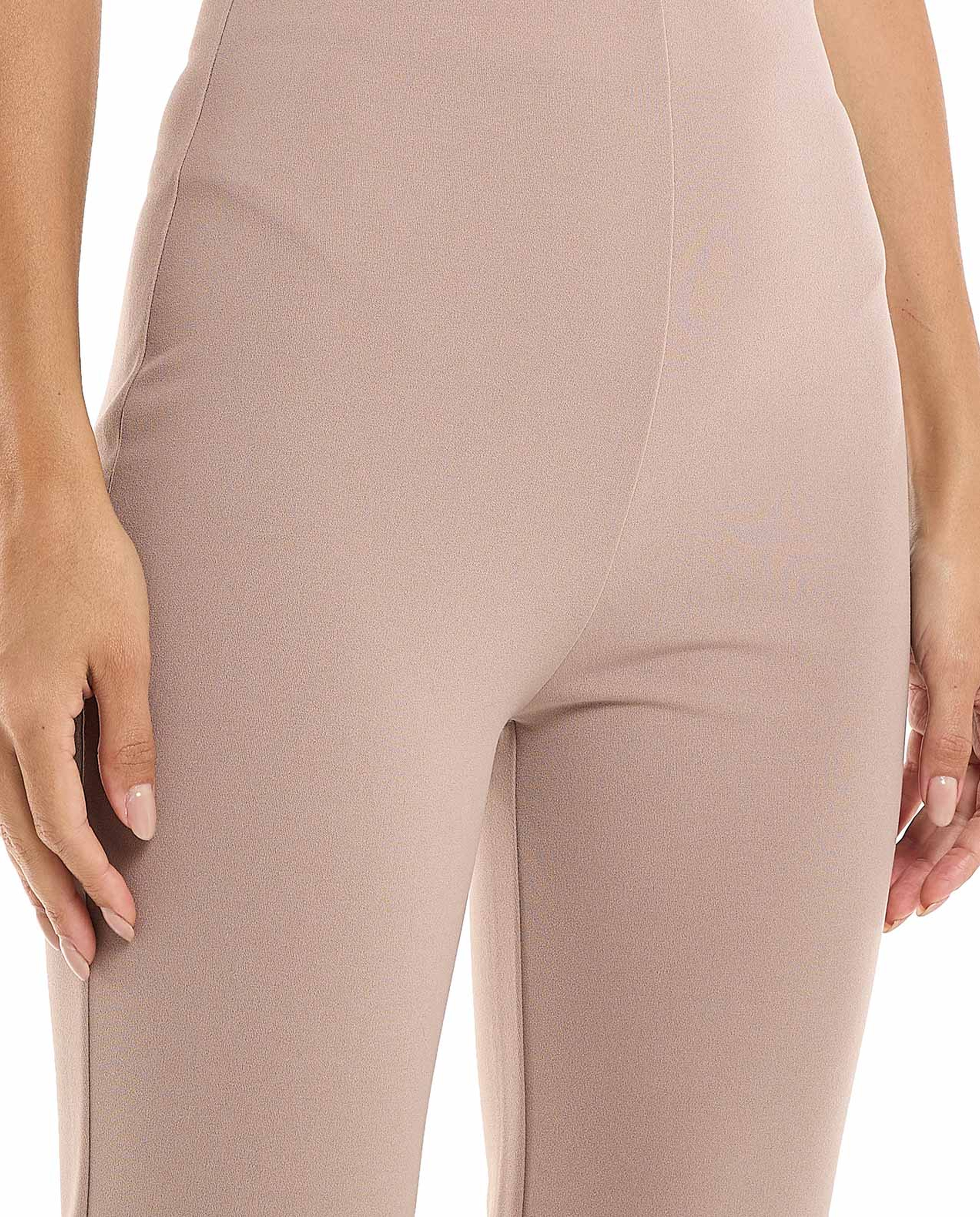 Solid Flared Leggings with Elastic Waist