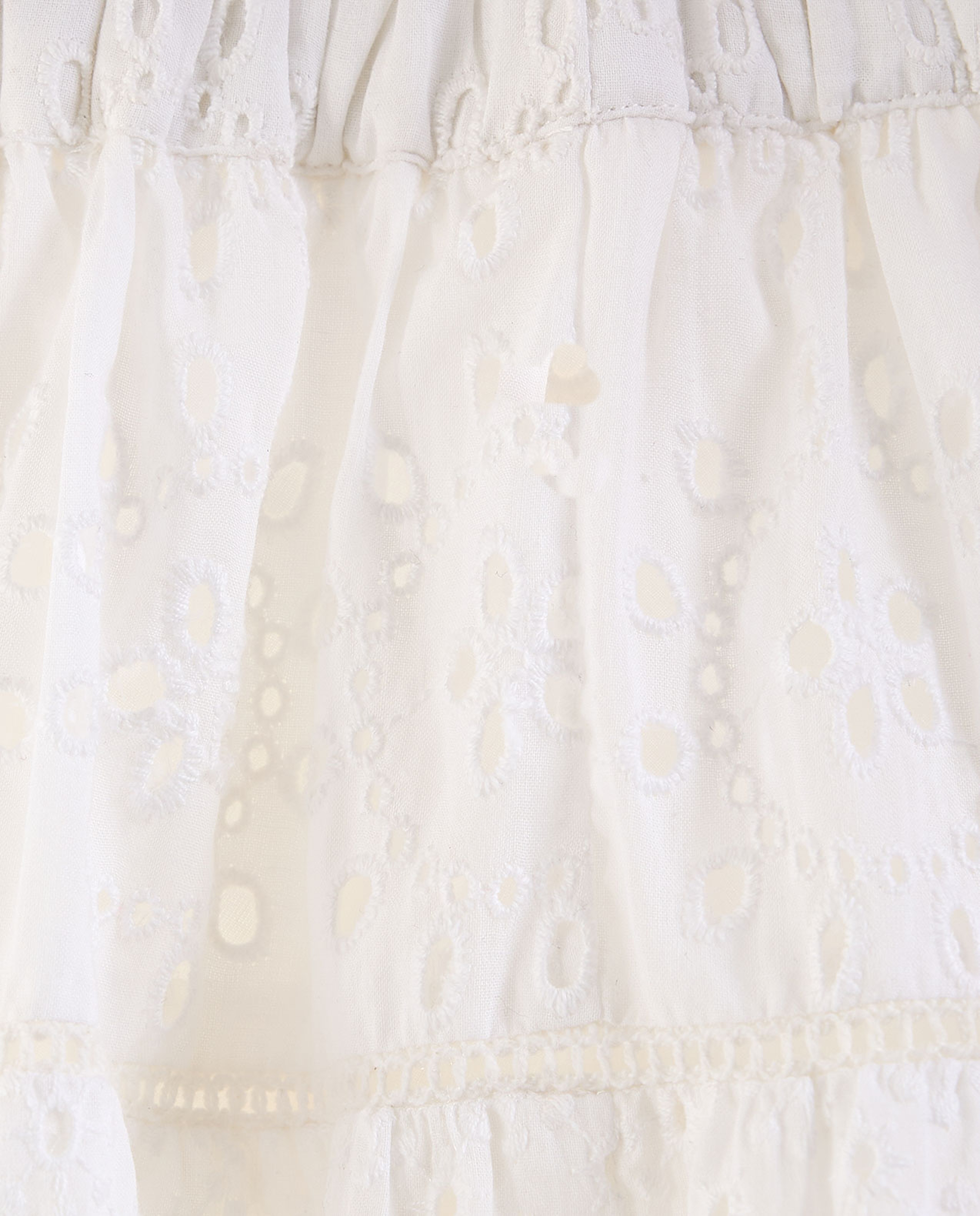 Schiffli Mini Skirt with Elastic Waist