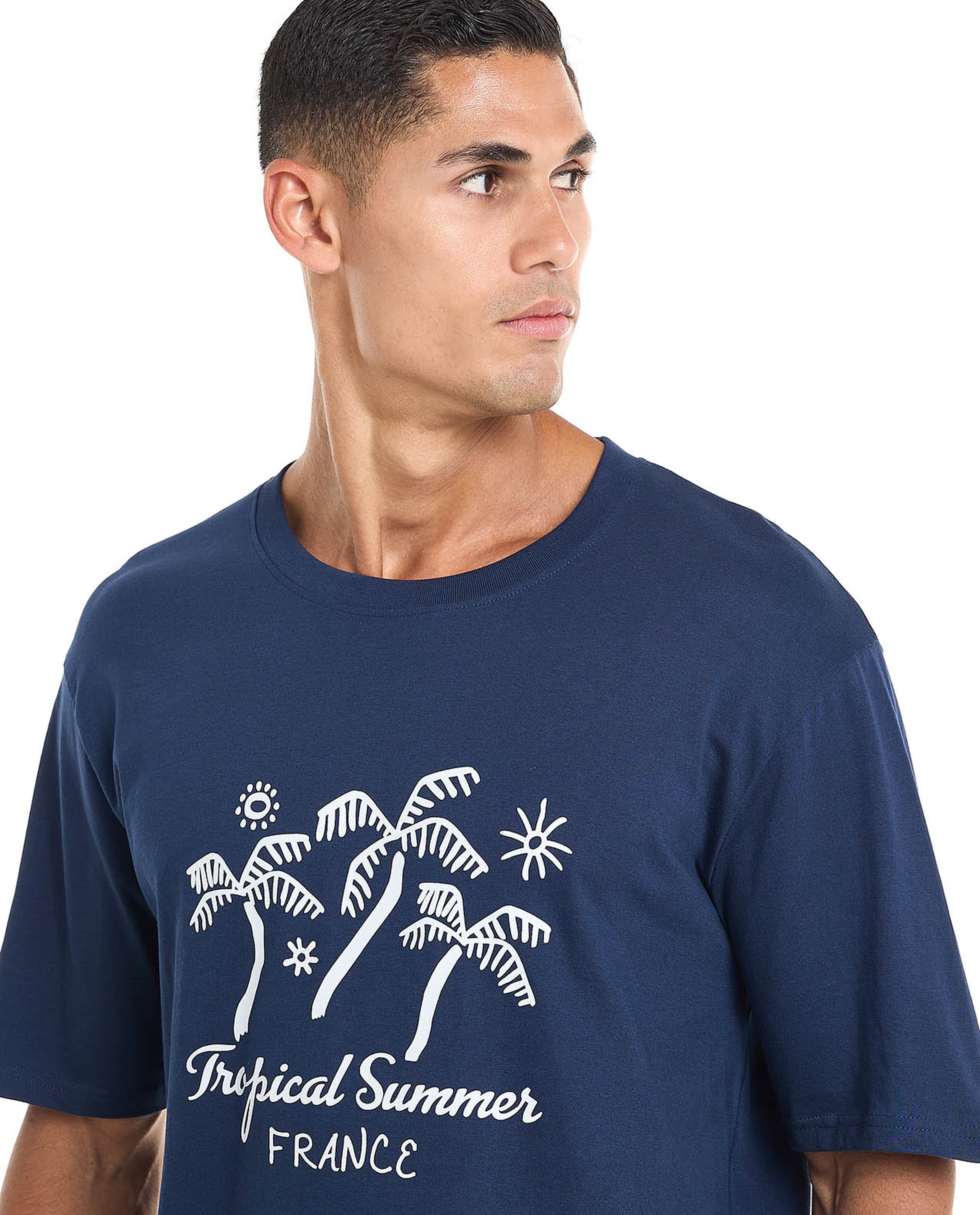 Printed T-Shirt with Crew Neck and Short Sleeves