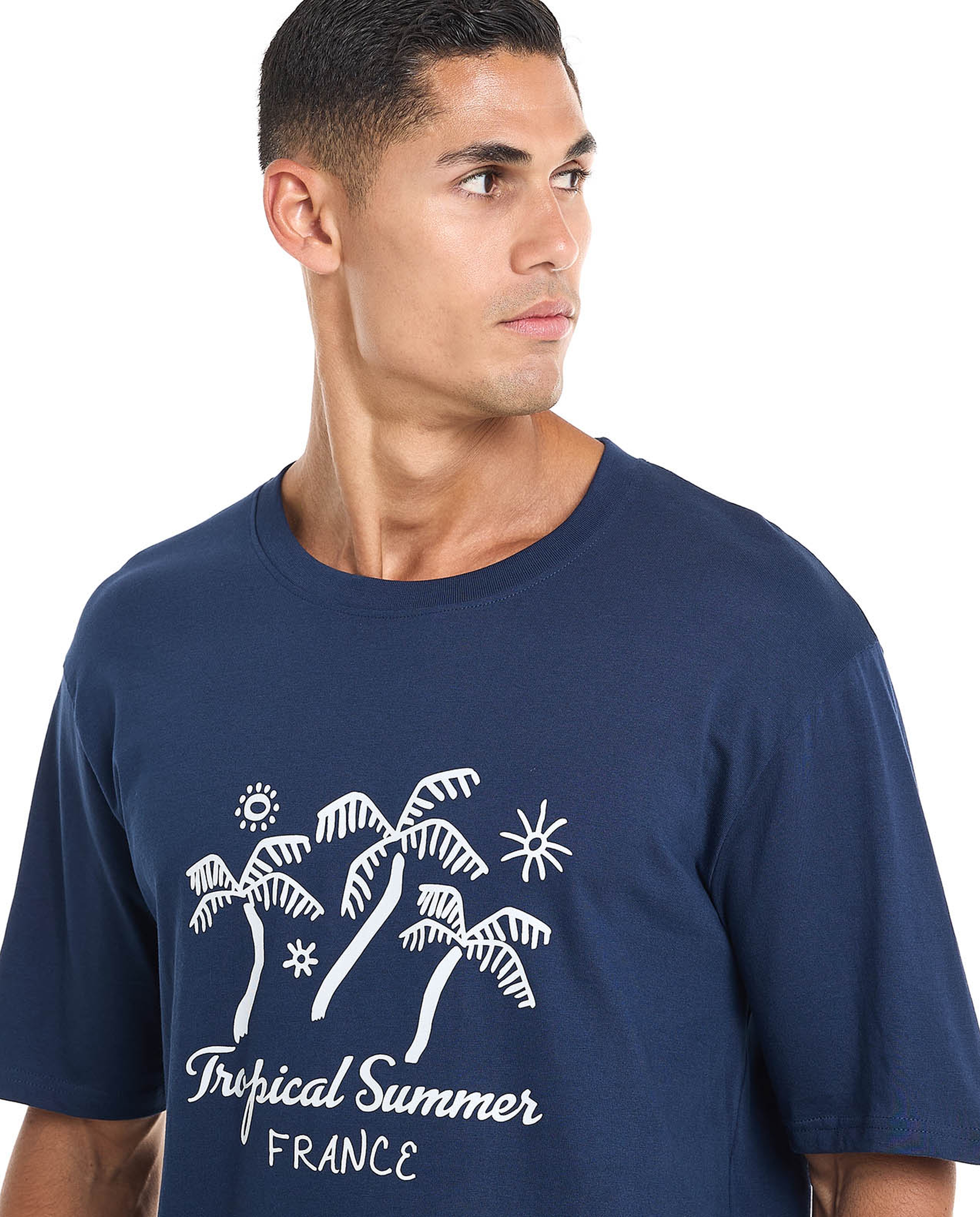 Printed T-Shirt with Crew Neck and Short Sleeves