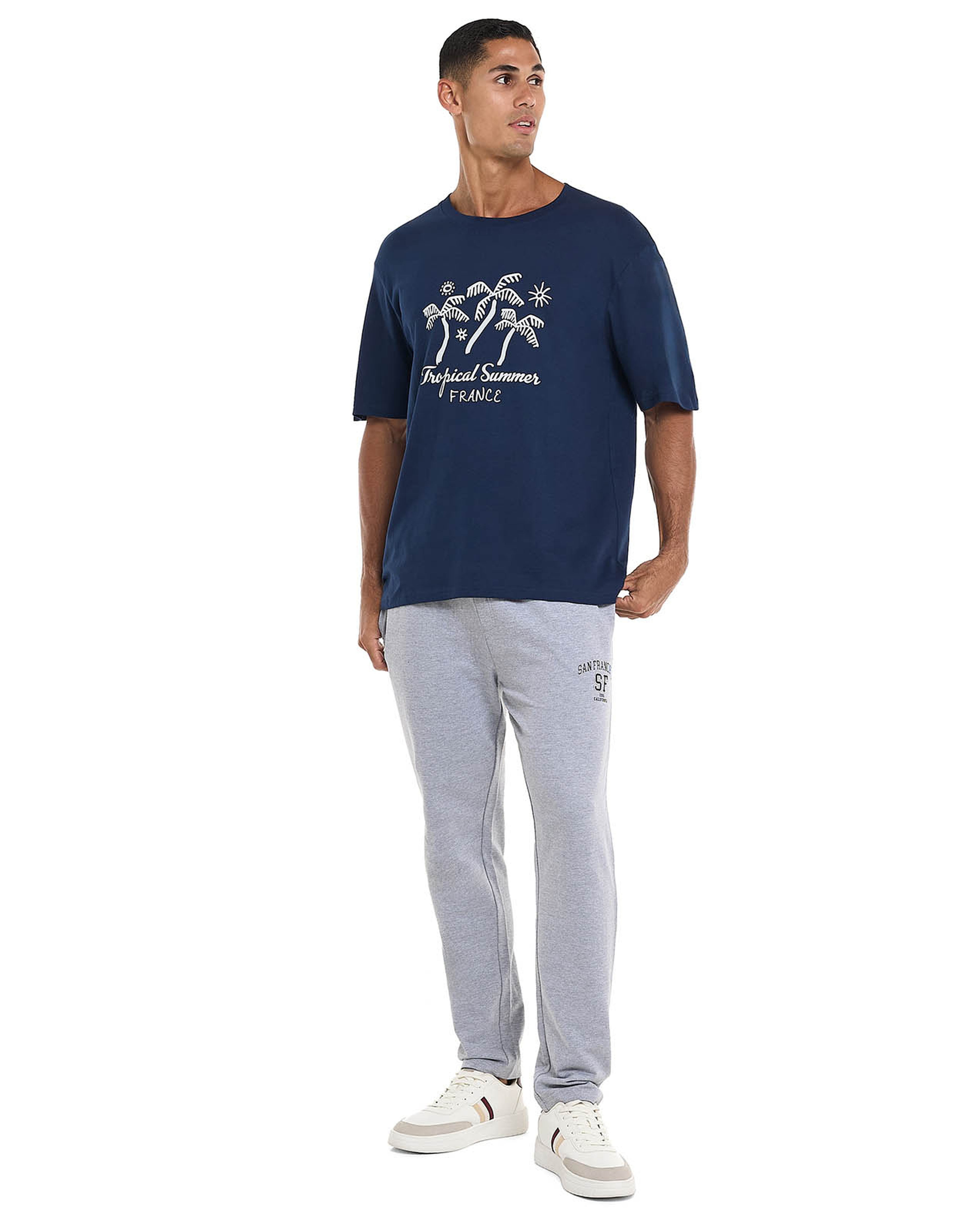 Printed T-Shirt with Crew Neck and Short Sleeves