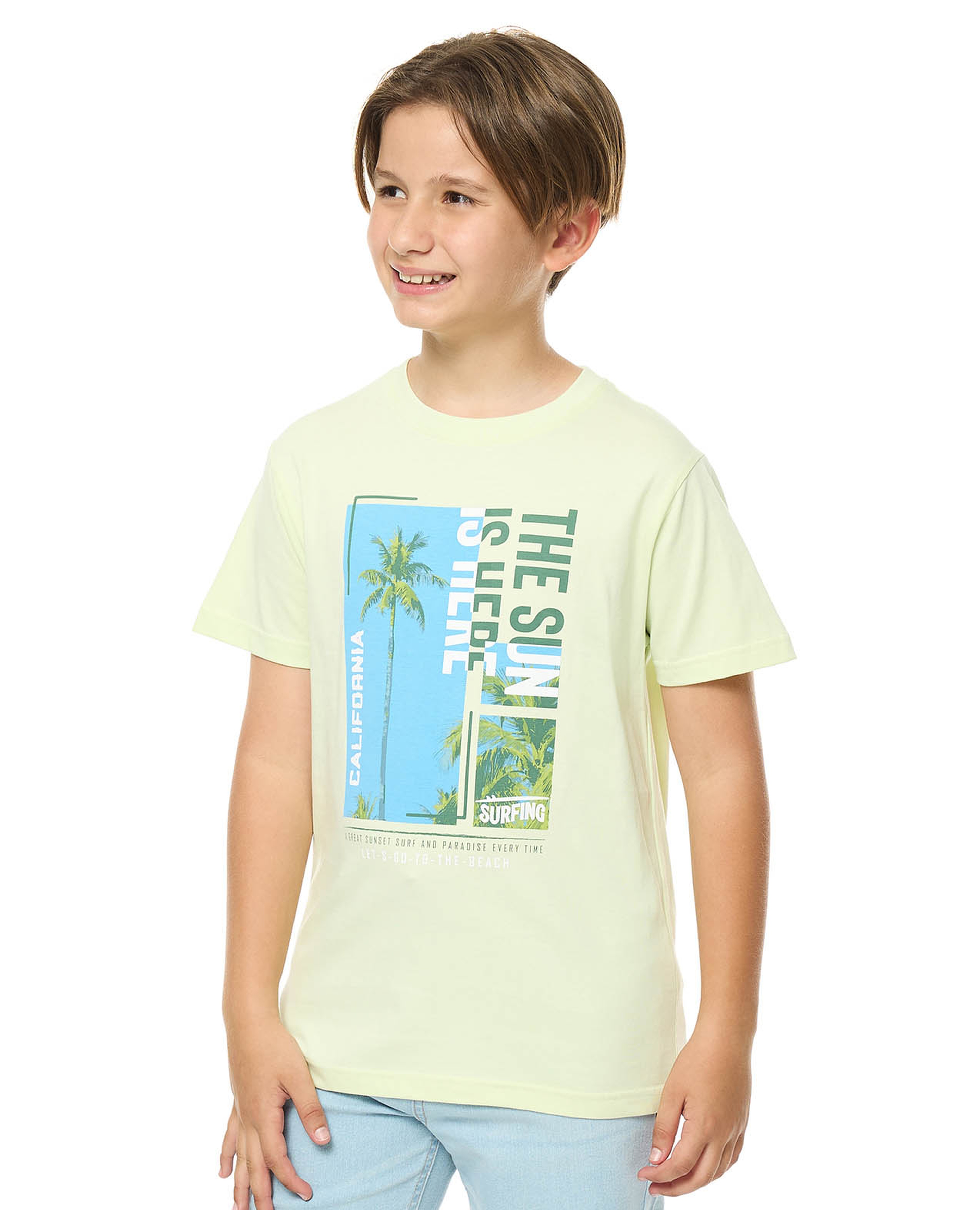 Printed T-Shirt with Crew Neck and Short Sleeves