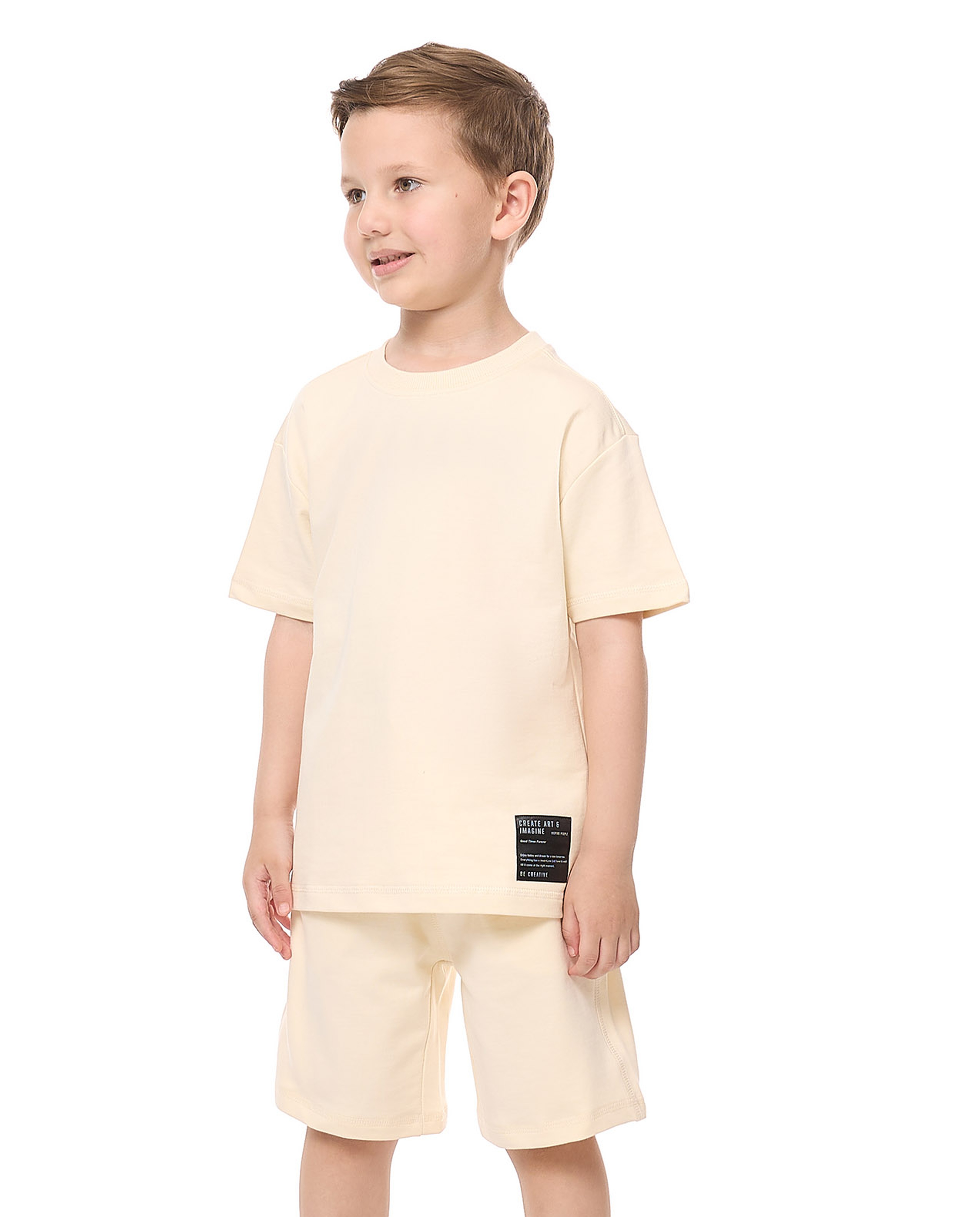 Label Detail T-Shirt and Shorts Set